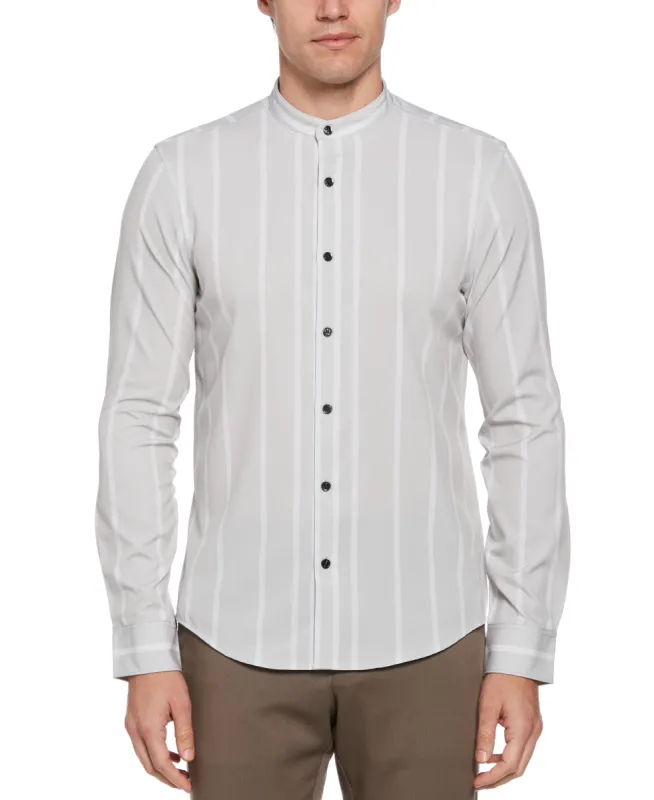 Slim Fit Total Stretch Striped Banded Collar Shirt sold by Perry Ellis