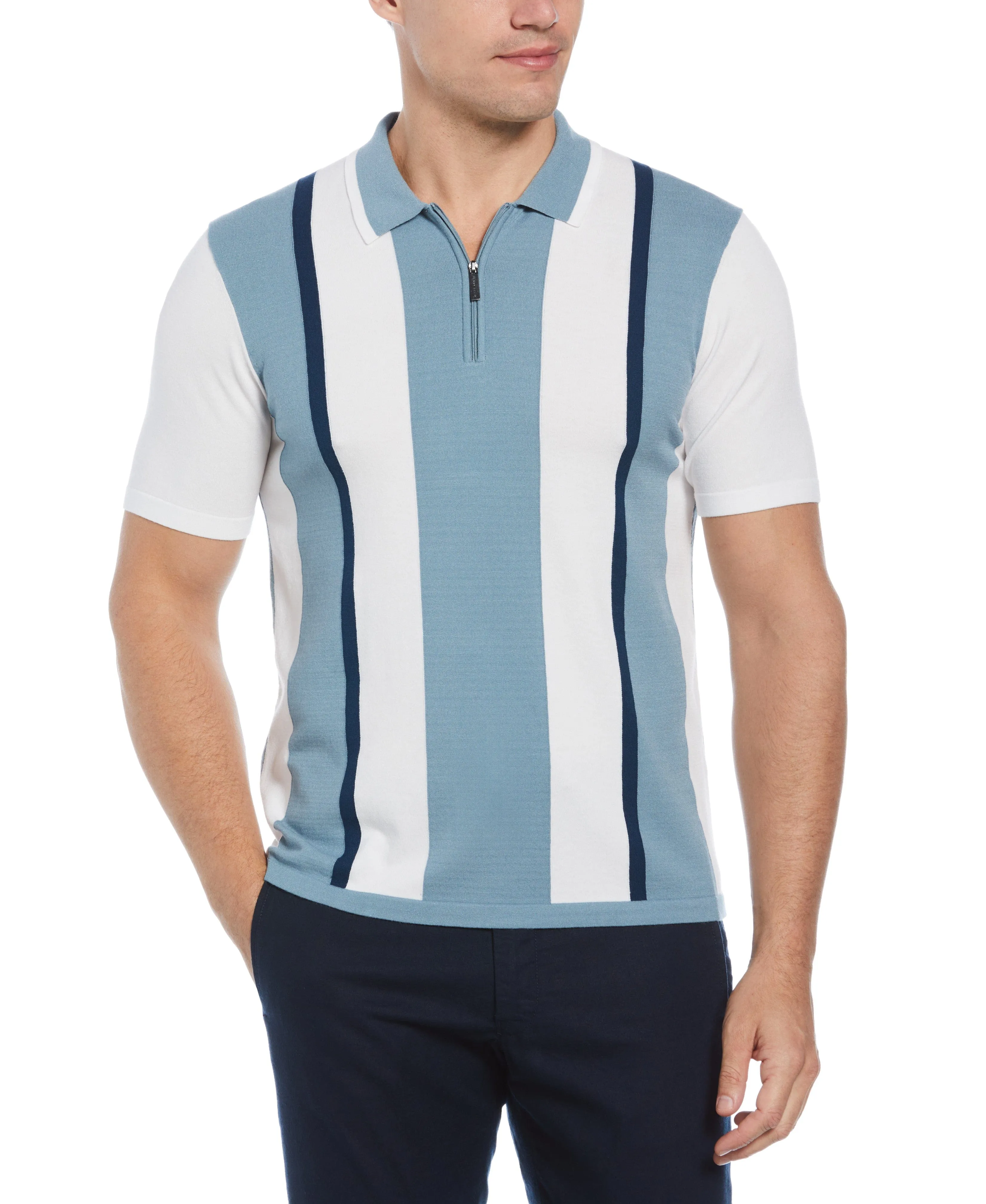 Tech Knit Multi Stripe Polo sold by Perry Ellis