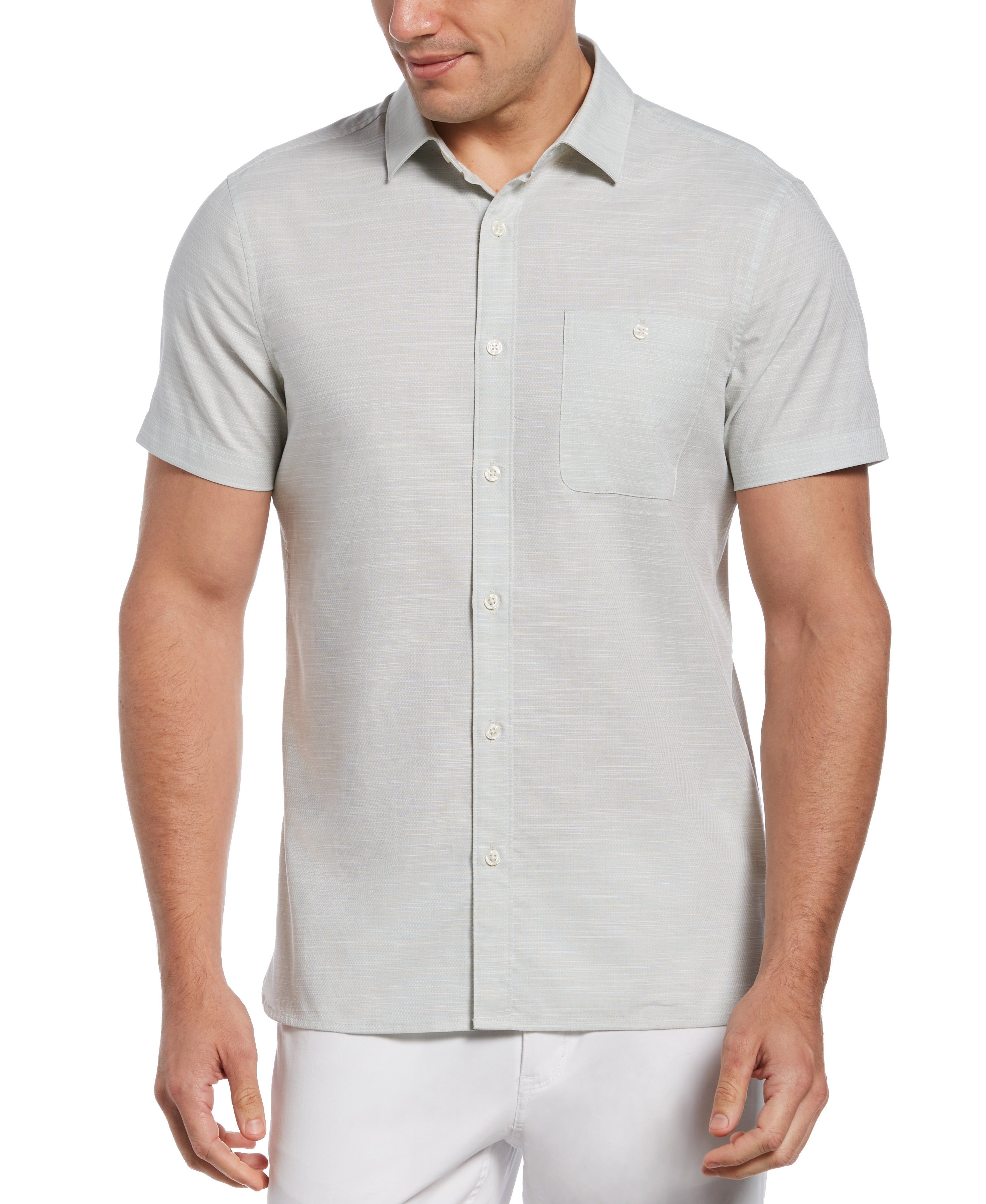 Big & Tall Dobby Slub Solid Shirt sold by Perry Ellis