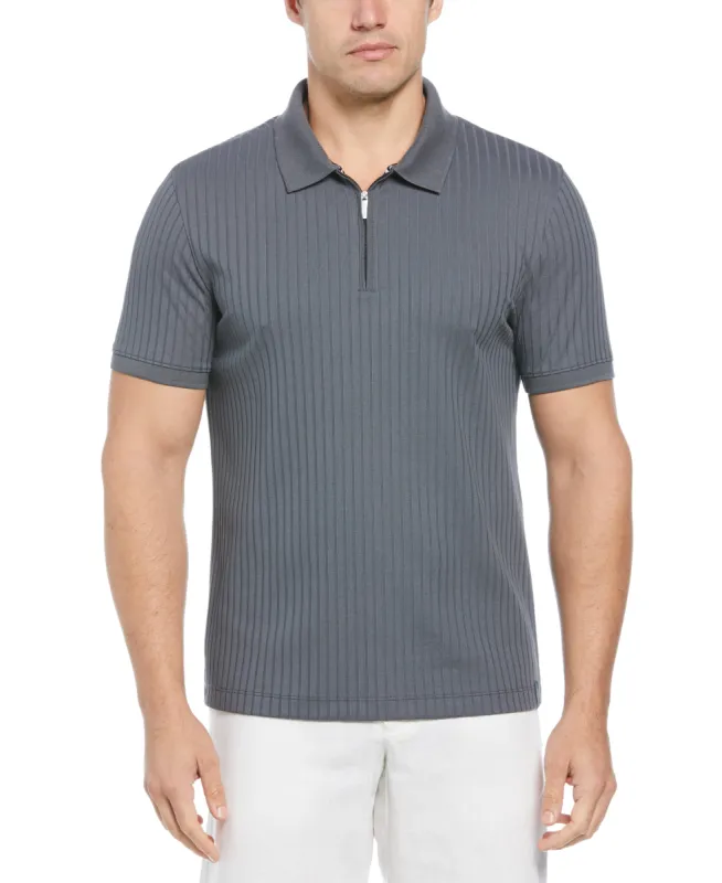 Quarter Zip Ribbed Polo sold by Perry Ellis