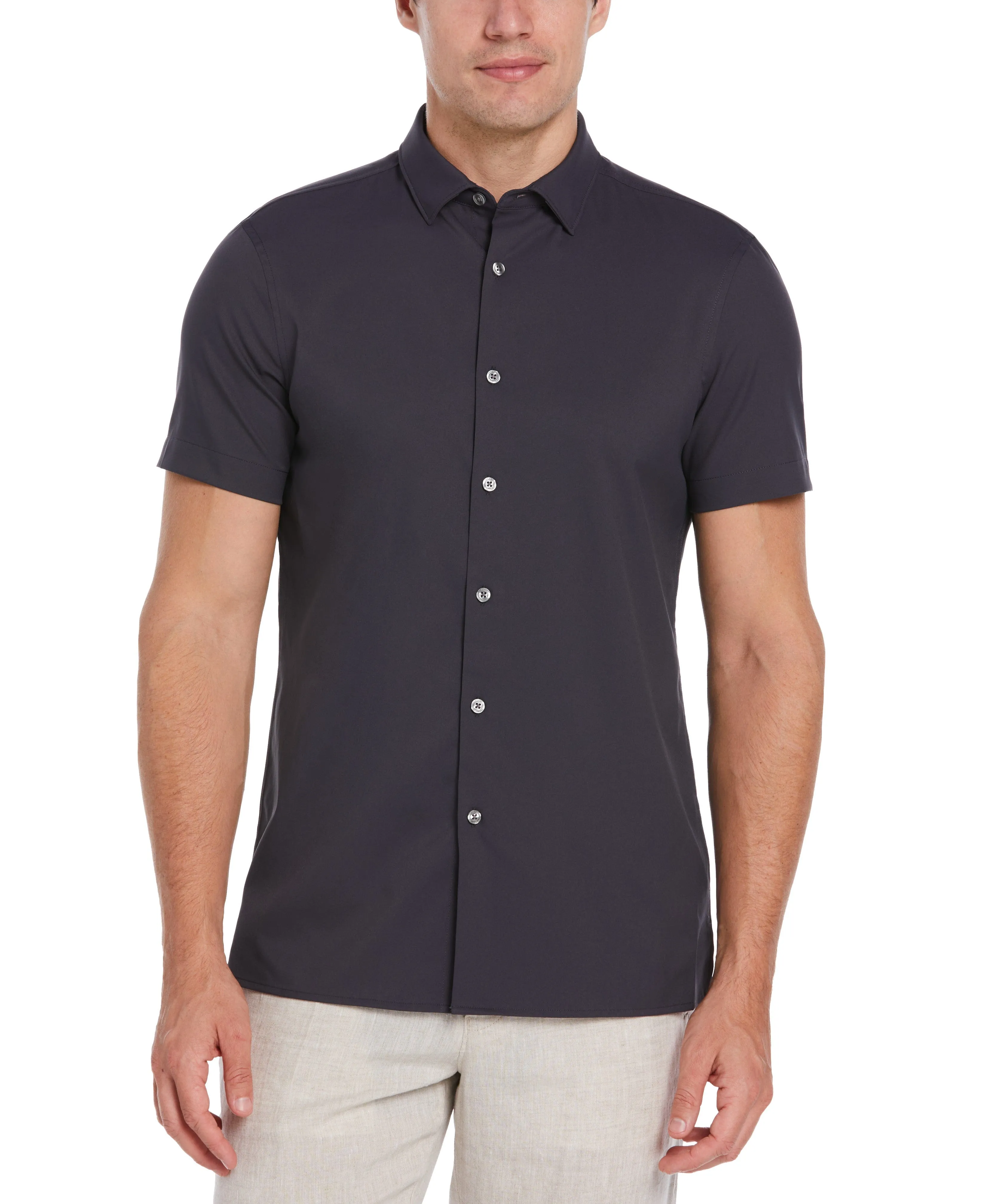 Slim Fit Total Stretch Solid Shirt sold by Perry Ellis