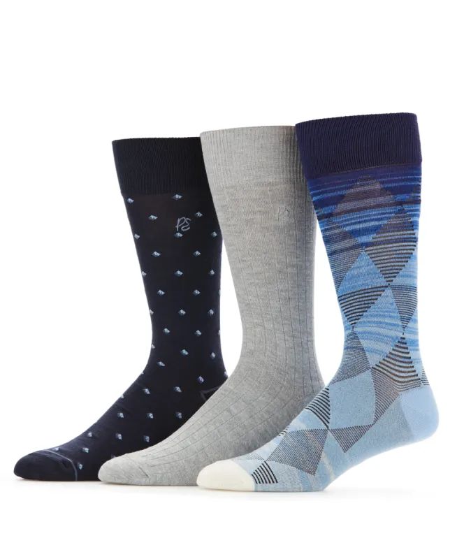 3-Pack Bamboo Patterned Socks sold by Perry Ellis