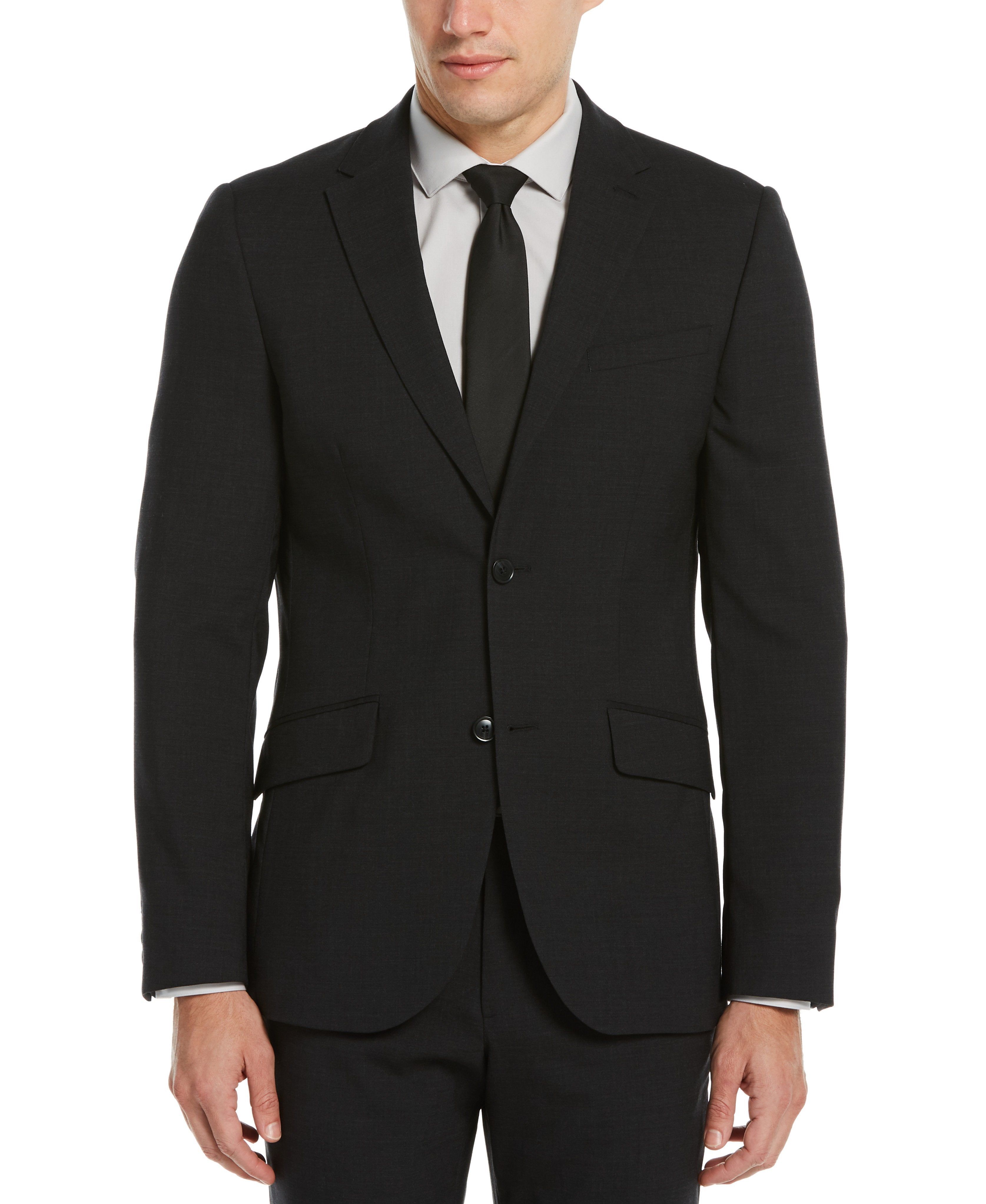 Slim Fit Charcoal Stretch Wool Blend Suit Jacket sold by Perry Ellis