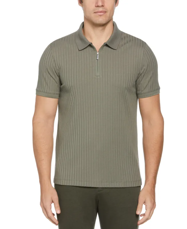 Quarter Zip Ribbed Polo sold by Perry Ellis