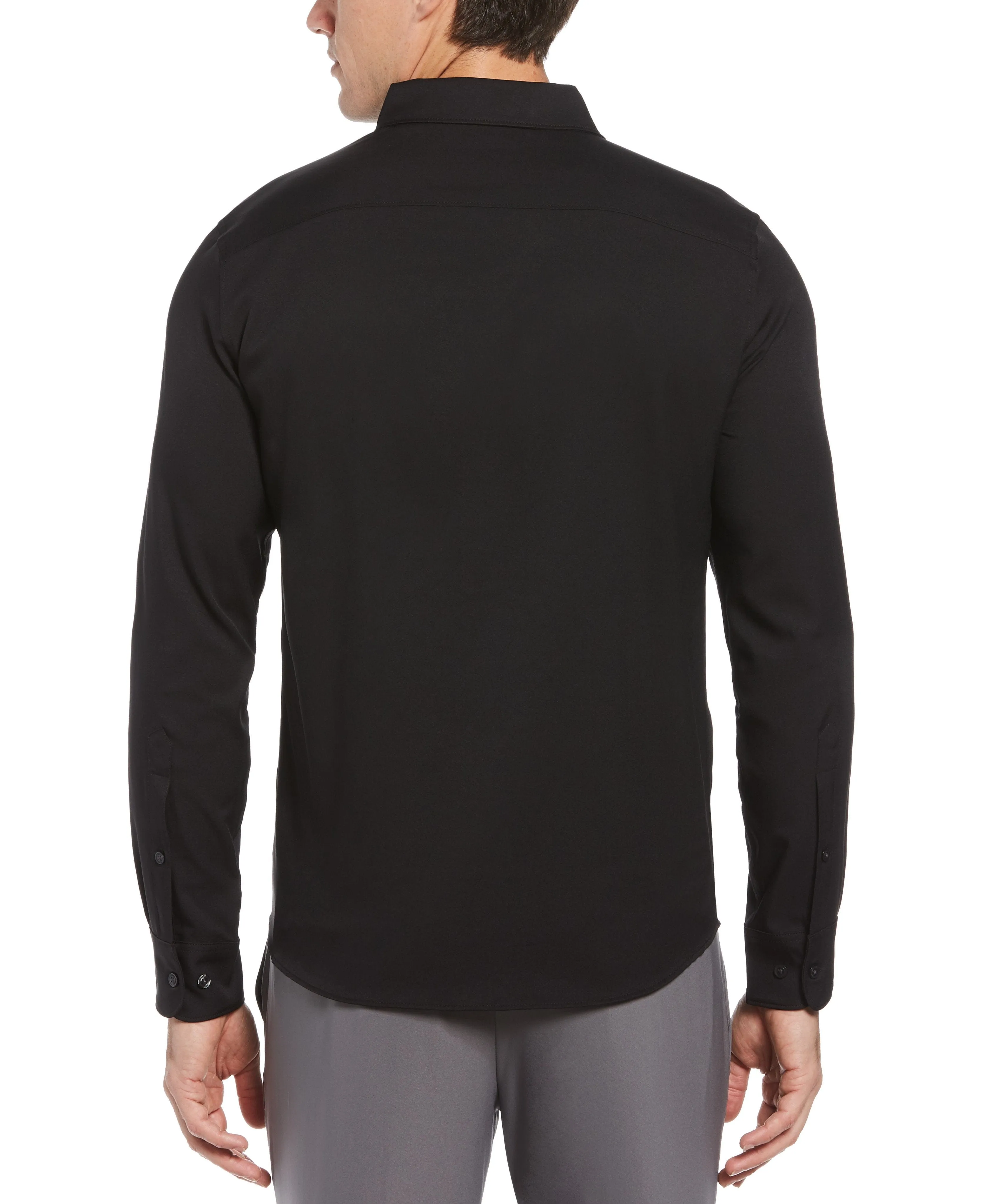 Untucked Total Stretch Slim Fit Solid Shirt - Black sold by Perry Ellis product image thumbnail 2