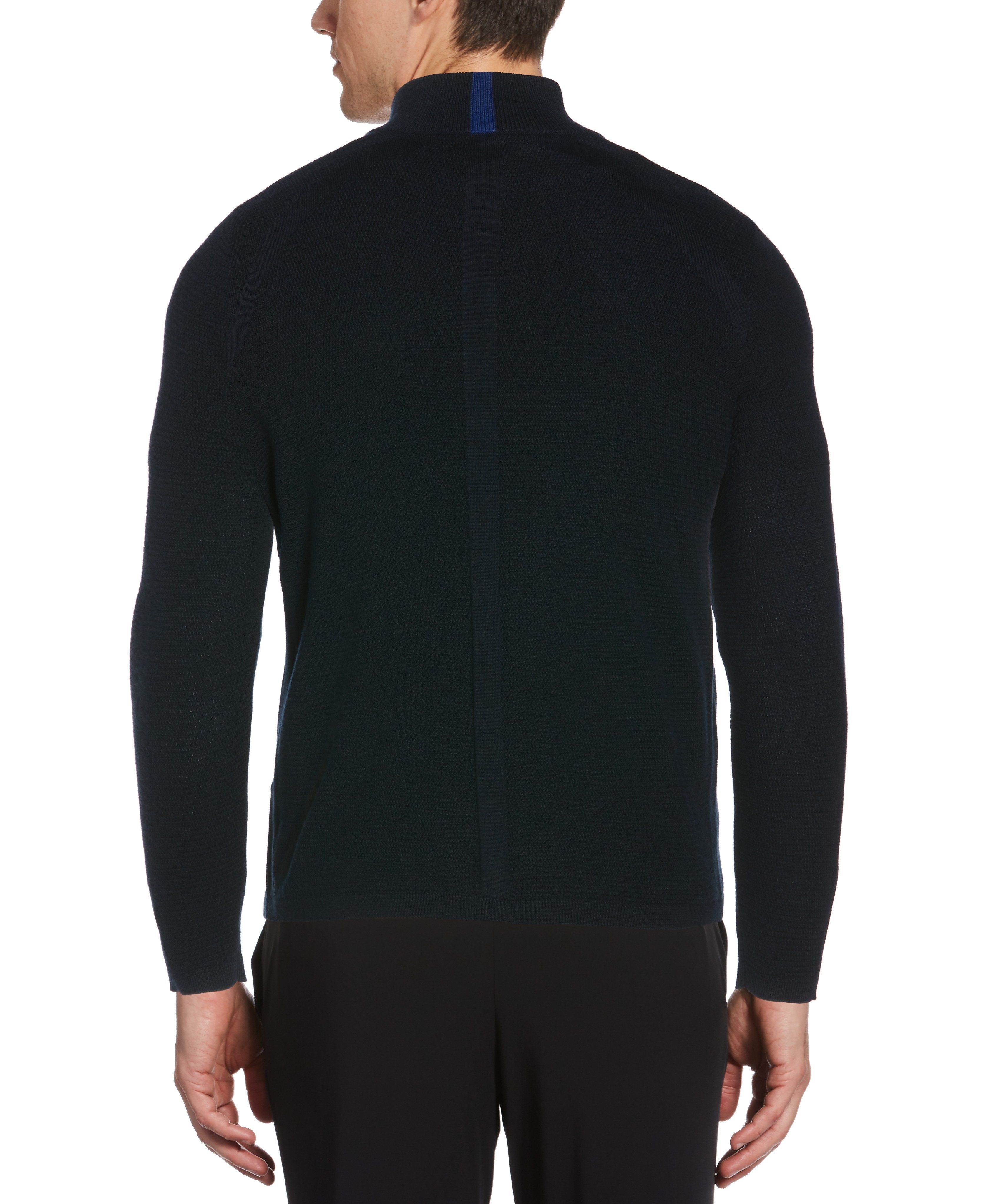 Textured Merino Wool Blend Quarter Zip Sweater sold by Perry Ellis product image thumbnail 2