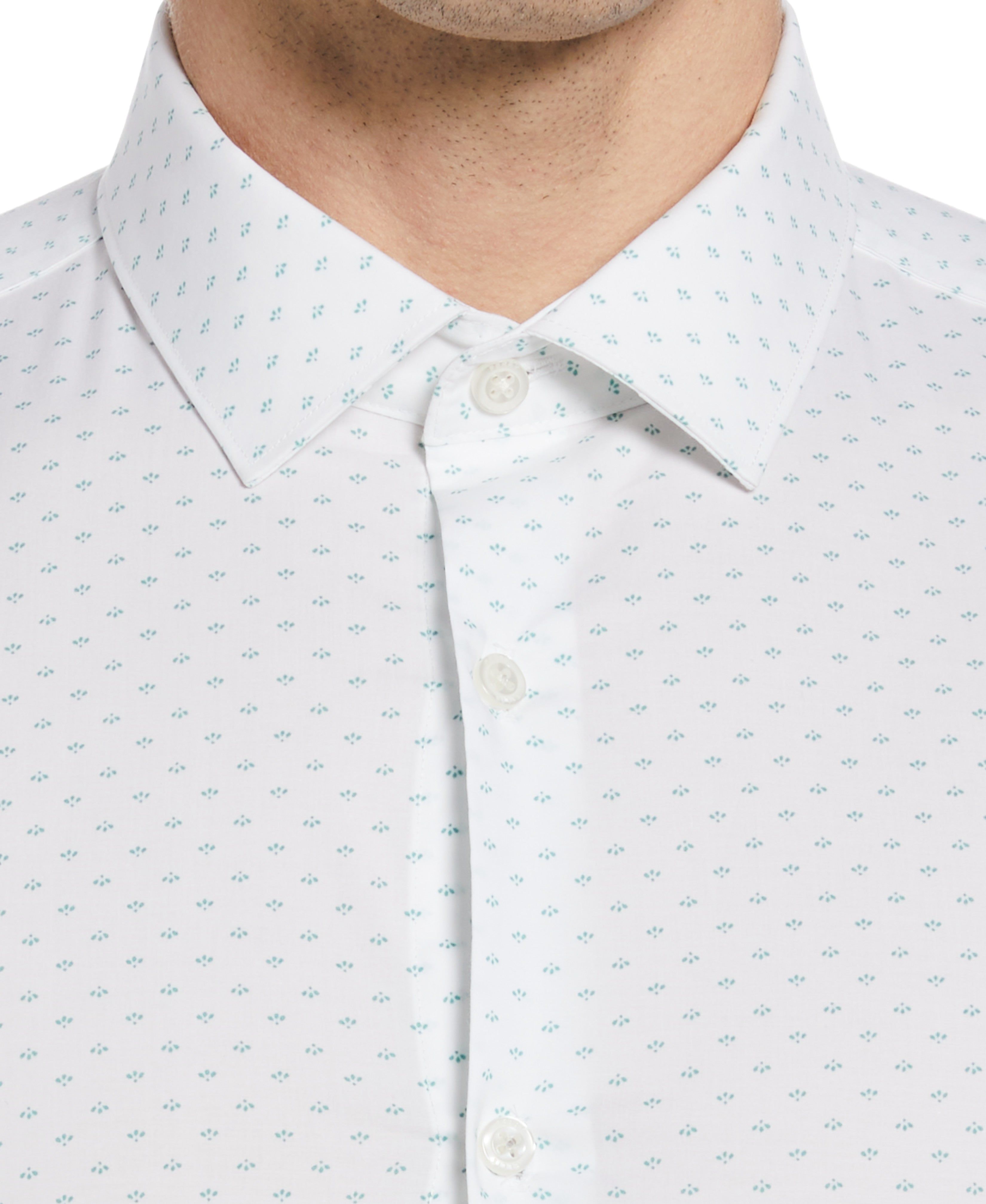 Slim Fit Poplin Fleur Print Dress Shirt sold by Perry Ellis product image thumbnail 3