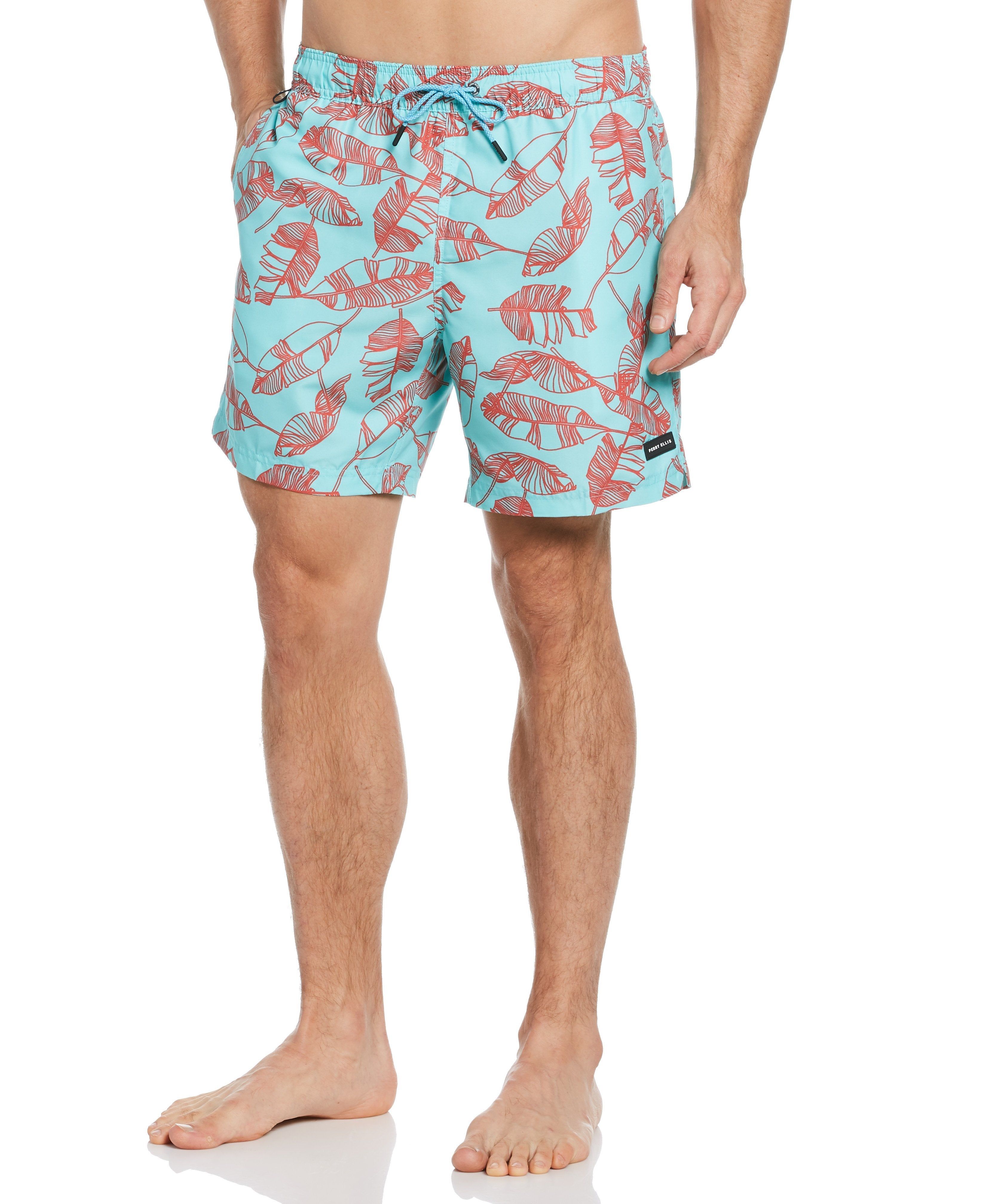 Palm Tree Swim Shorts sold by Perry Ellis