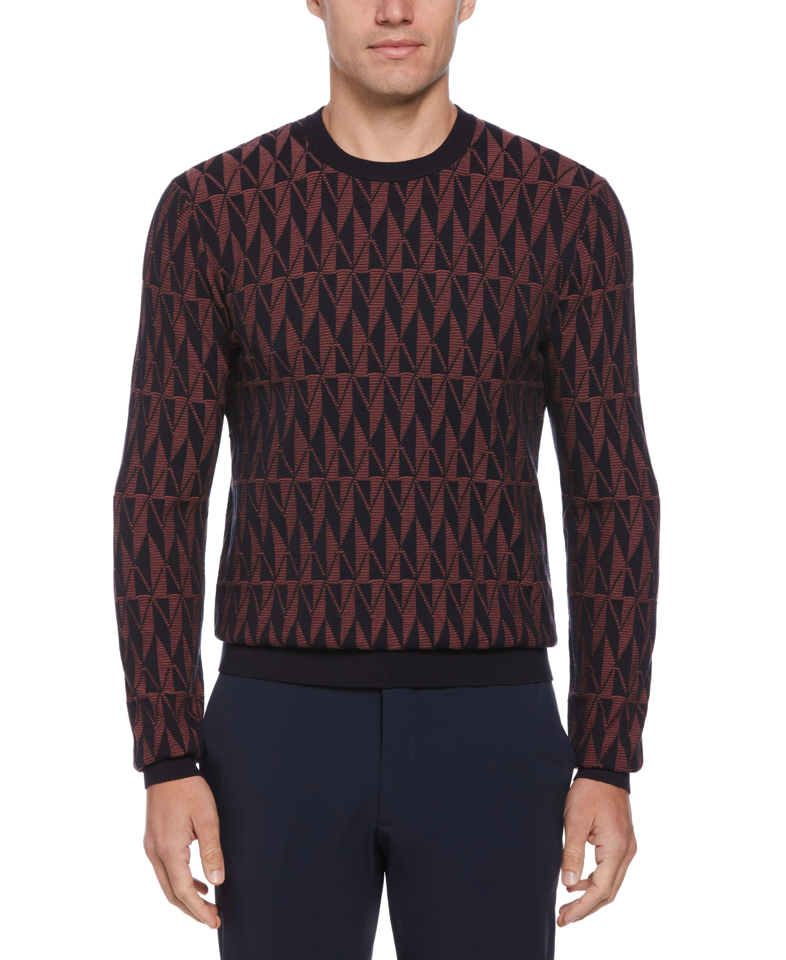 Diamond Crew Neck Sweater sold by Perry Ellis