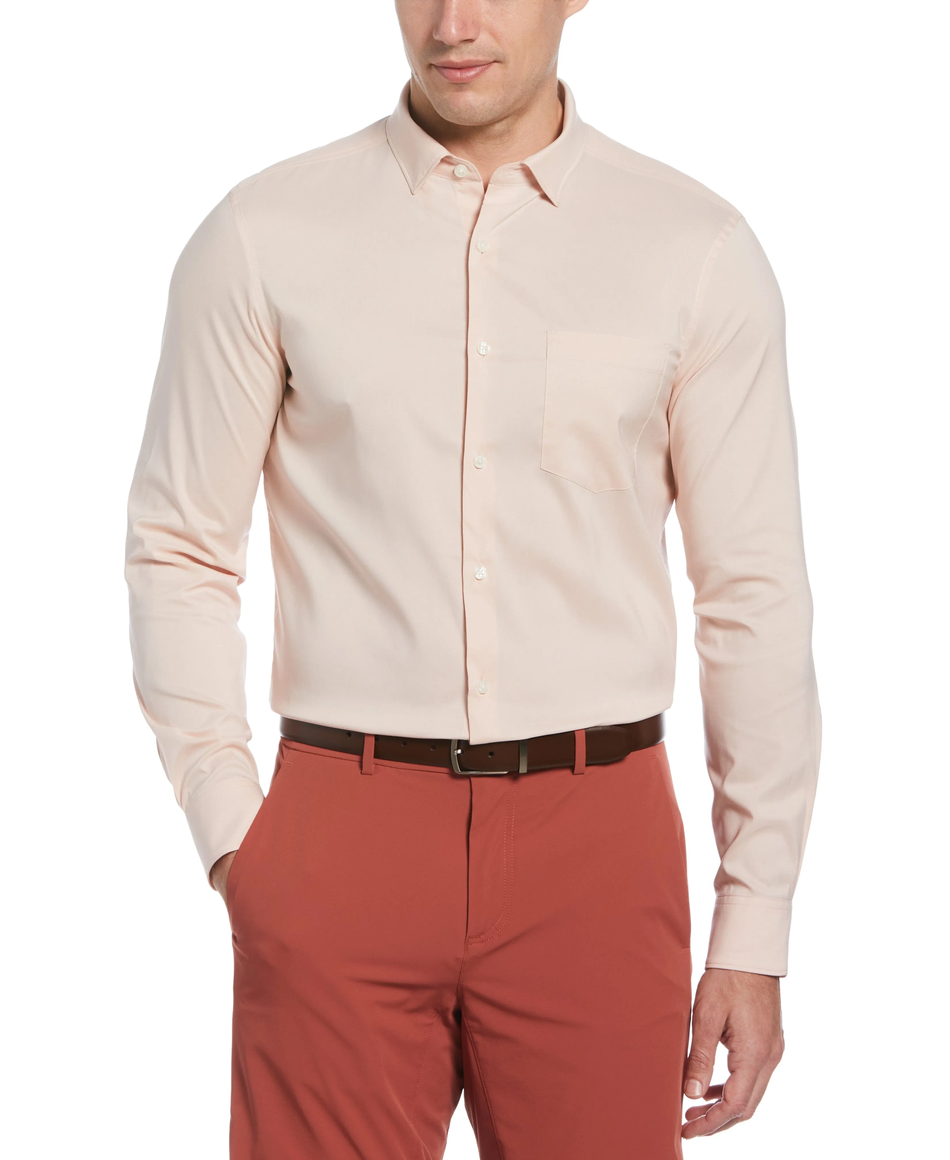 Total Stretch Slim Fit Heather Shirt sold by Perry Ellis