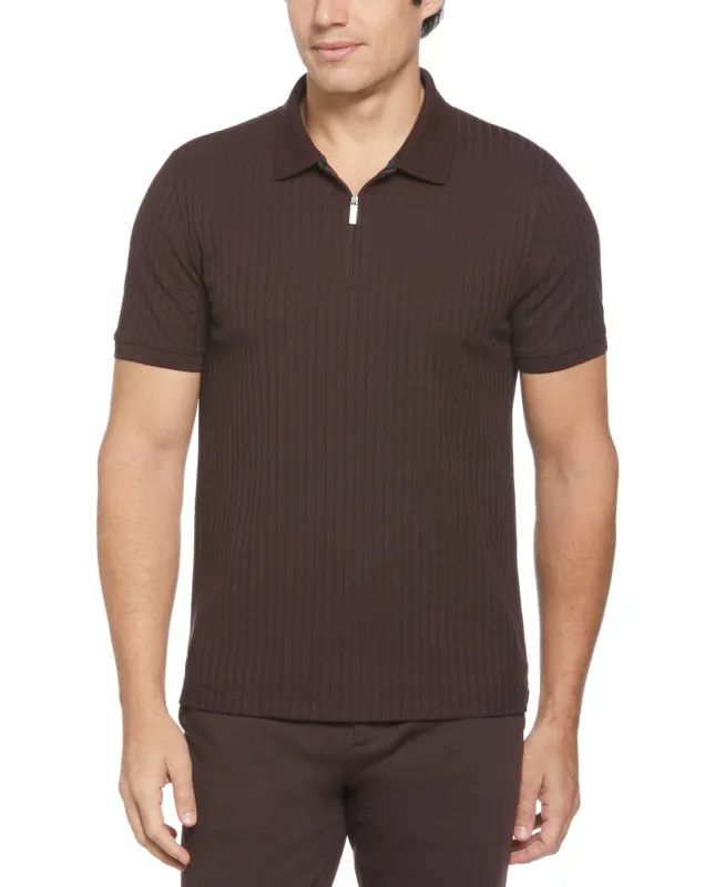 Quarter Zip Ribbed Polo sold by Perry Ellis