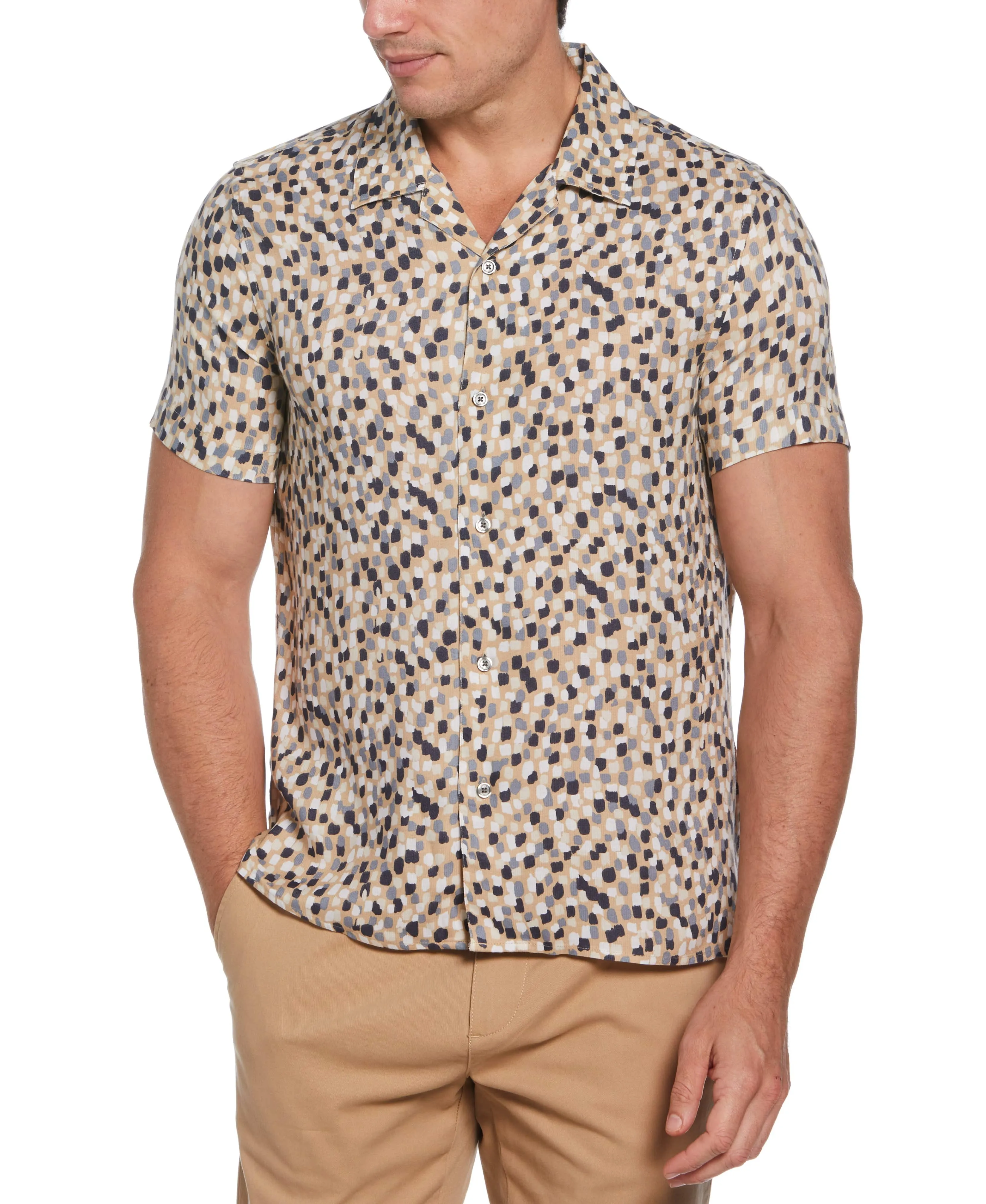 Confetti Print Camp Soft Shirt sold by Perry Ellis