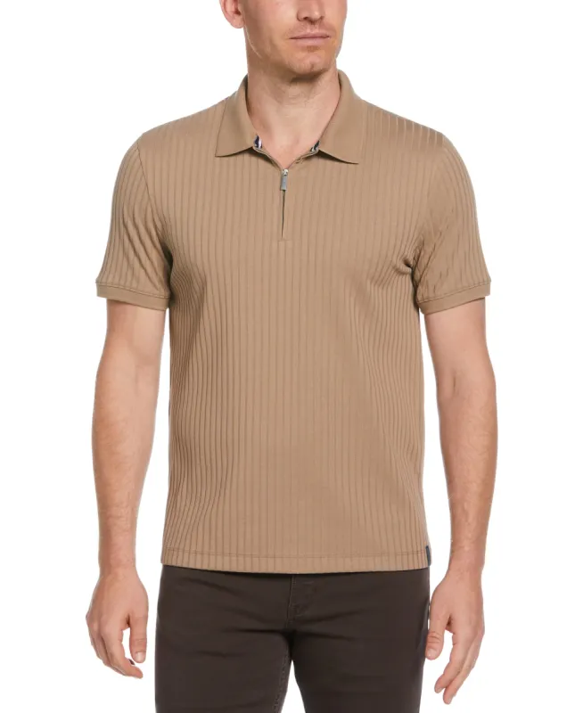 Quarter Zip Ribbed Polo sold by Perry Ellis