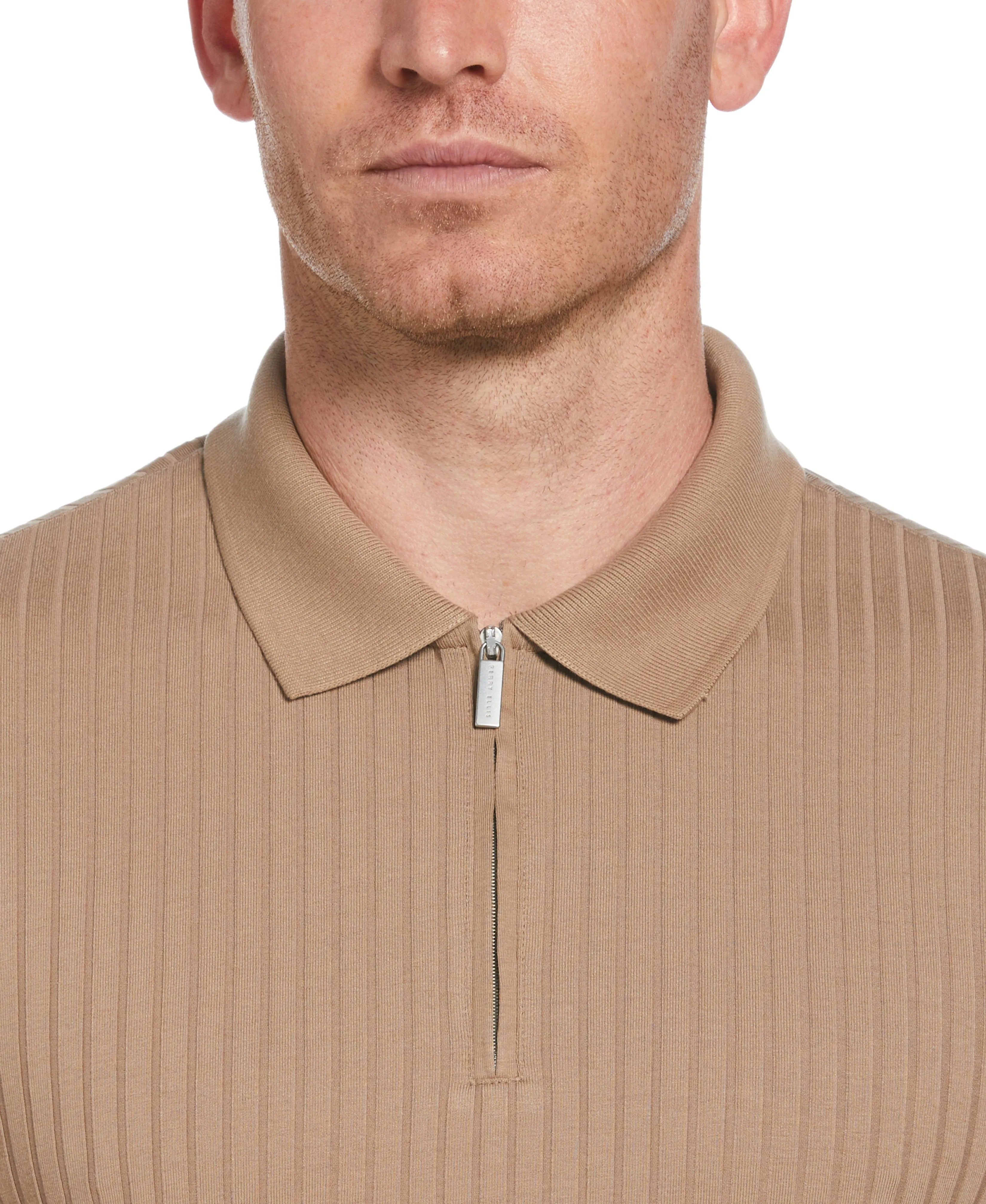 Quarter Zip Ribbed Polo sold by Perry Ellis product image thumbnail 3