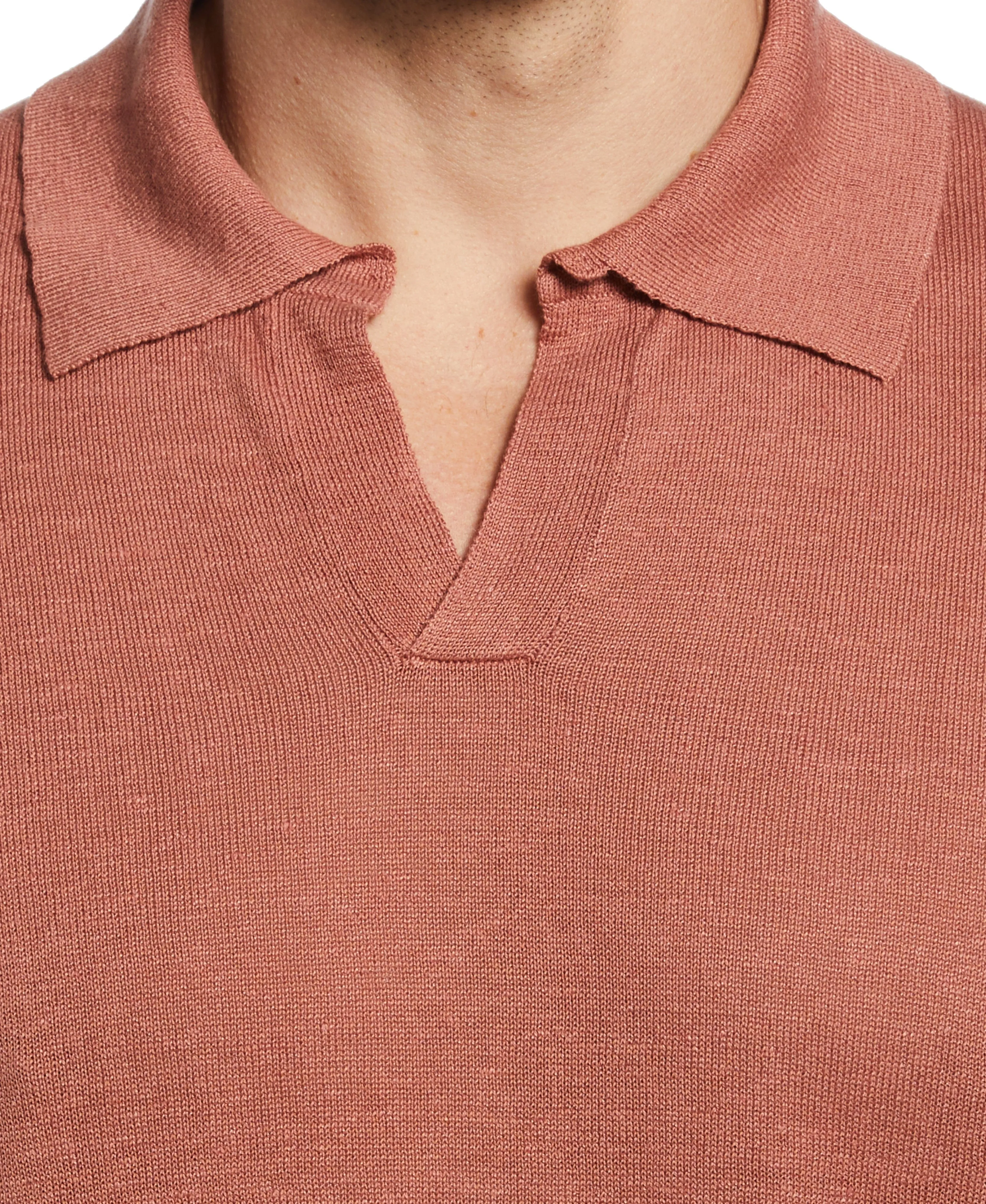 Linen Blend Open Polo sold by Perry Ellis product image thumbnail 3
