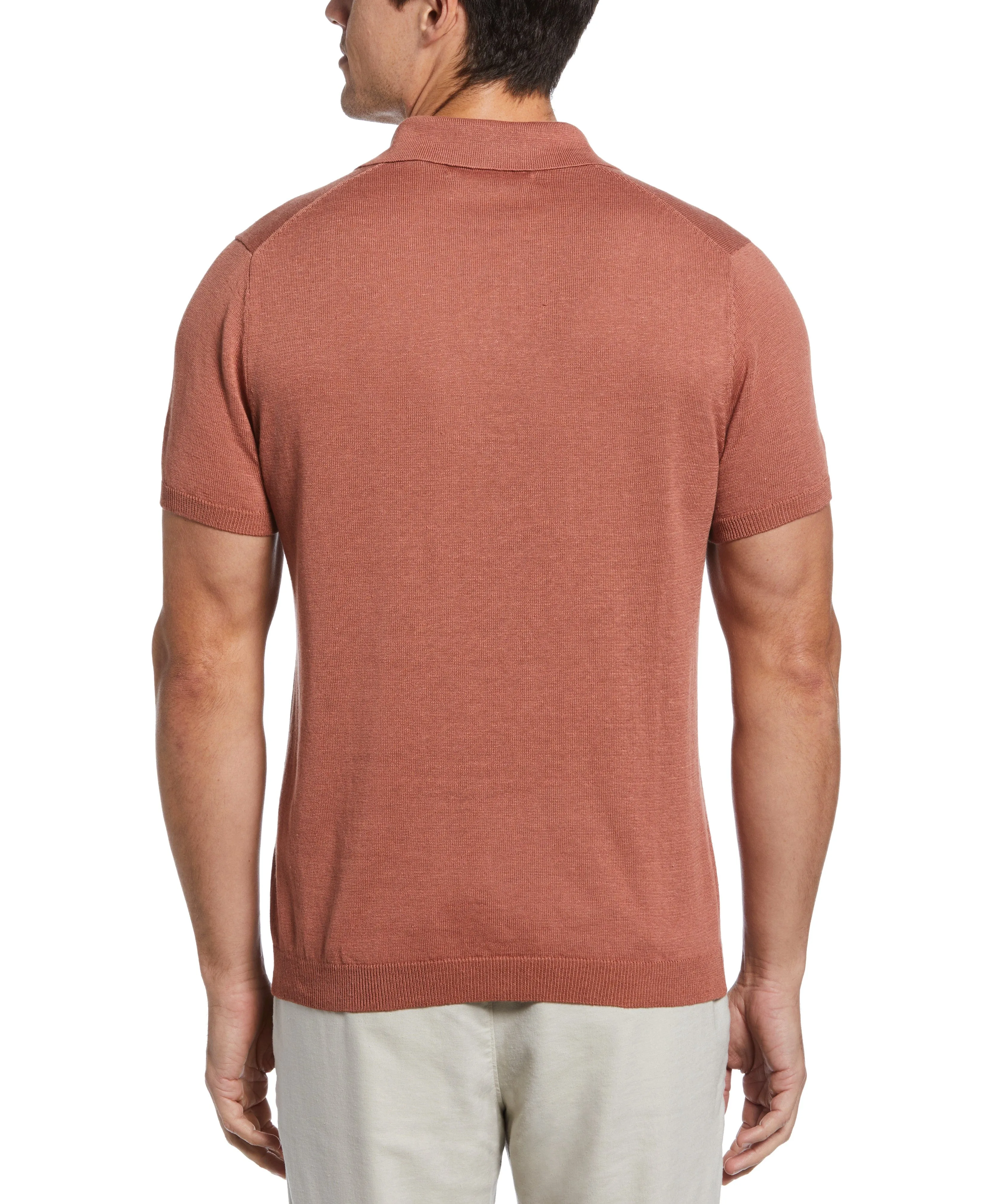Linen Blend Open Polo sold by Perry Ellis product image thumbnail 2