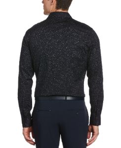 Ditsy Floral Print Stretch Shirt with Collar Stays sold by Perry Ellis