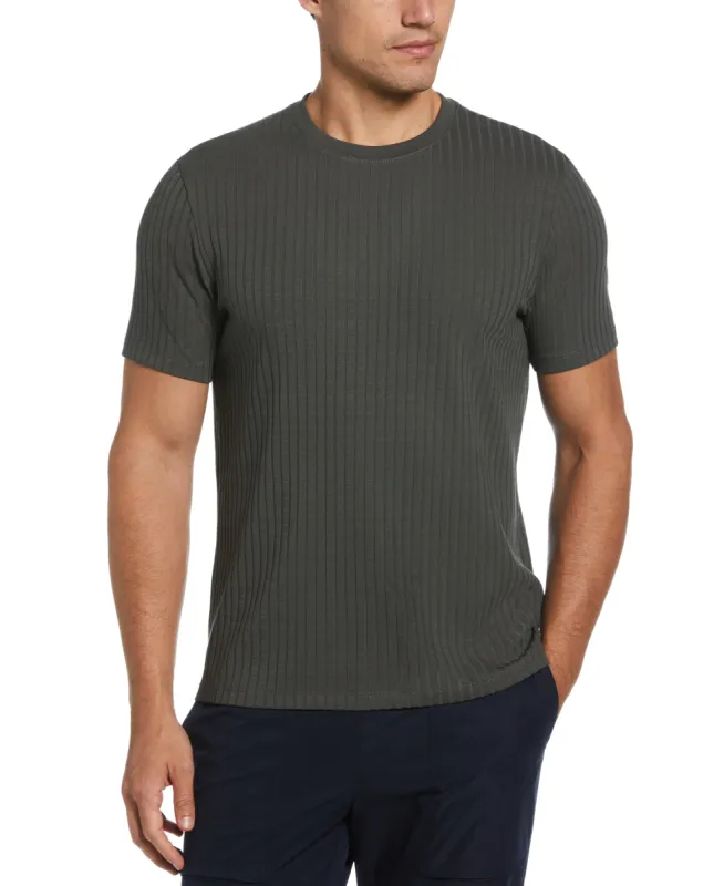 Rib Knit Crew Neck Tee sold by Perry Ellis
