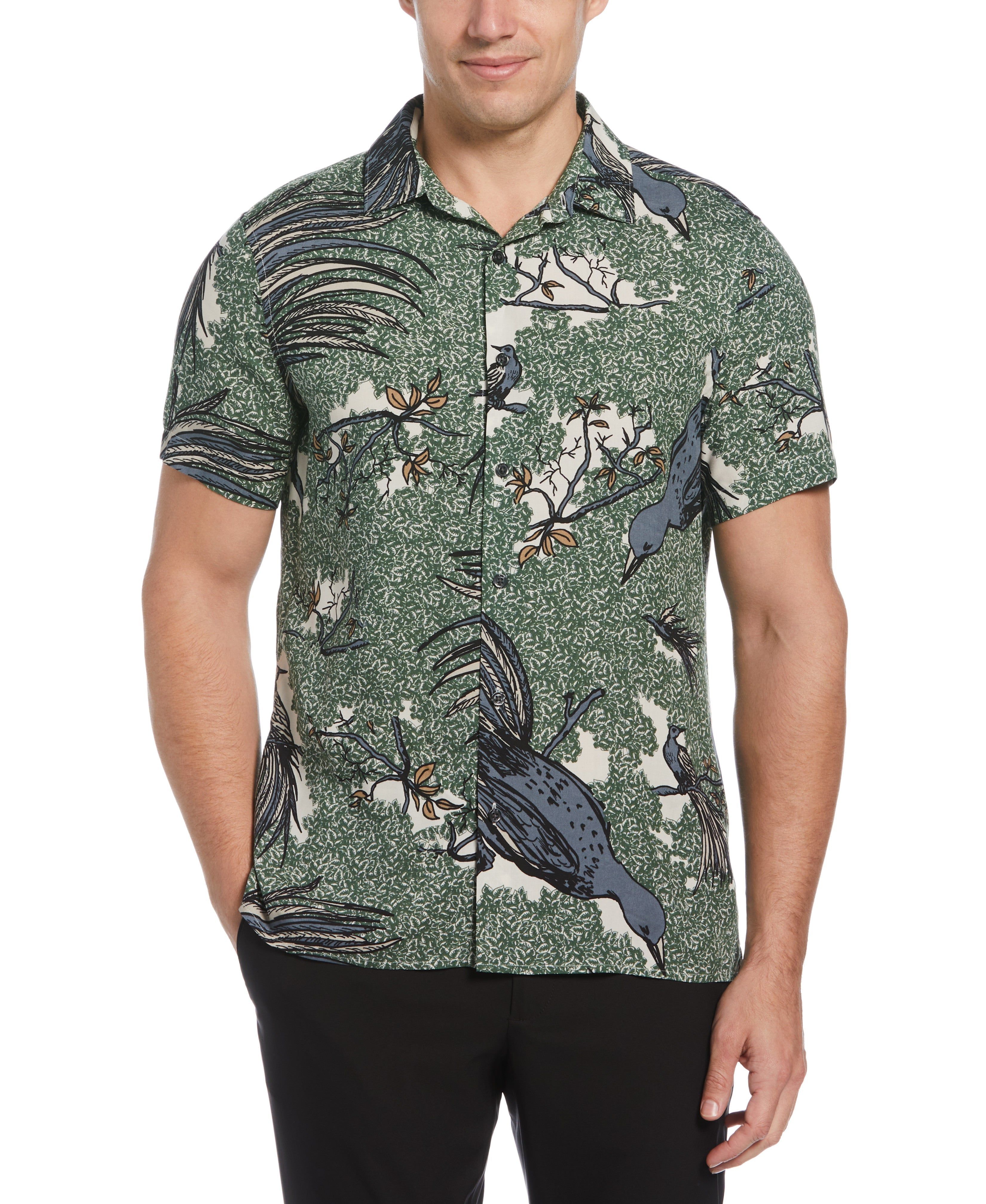 Large Bird Print Soft Shirt sold by Perry Ellis