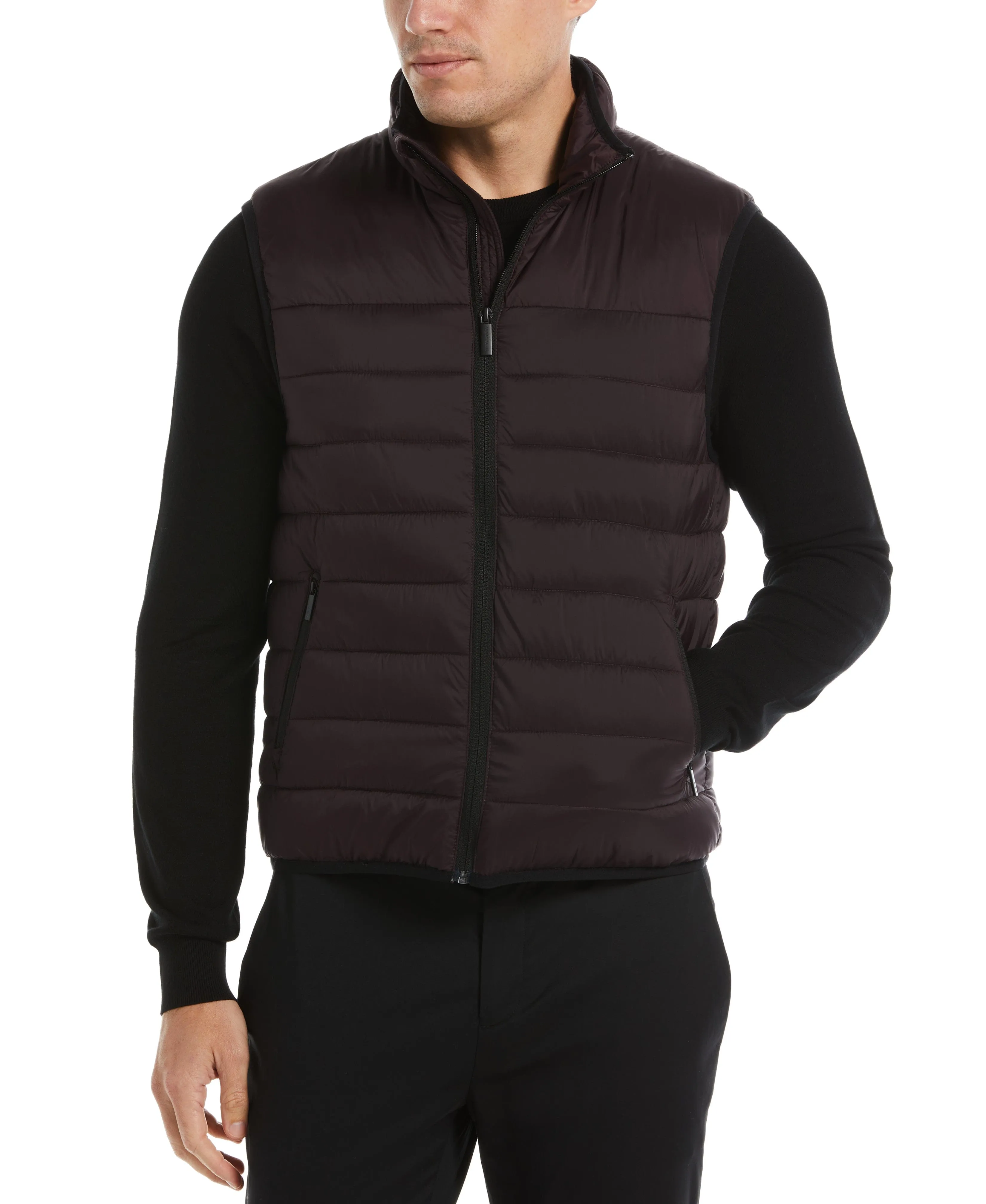 Lightweight Puffer Vest - Burgundy Red sold by Perry Ellis