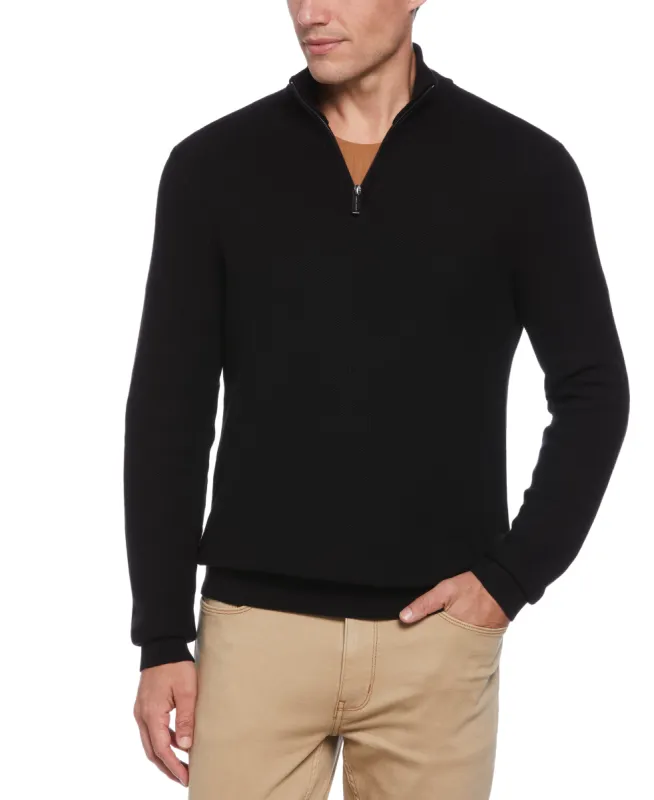 Ribbed Quarter Zip Sweater sold by Perry Ellis