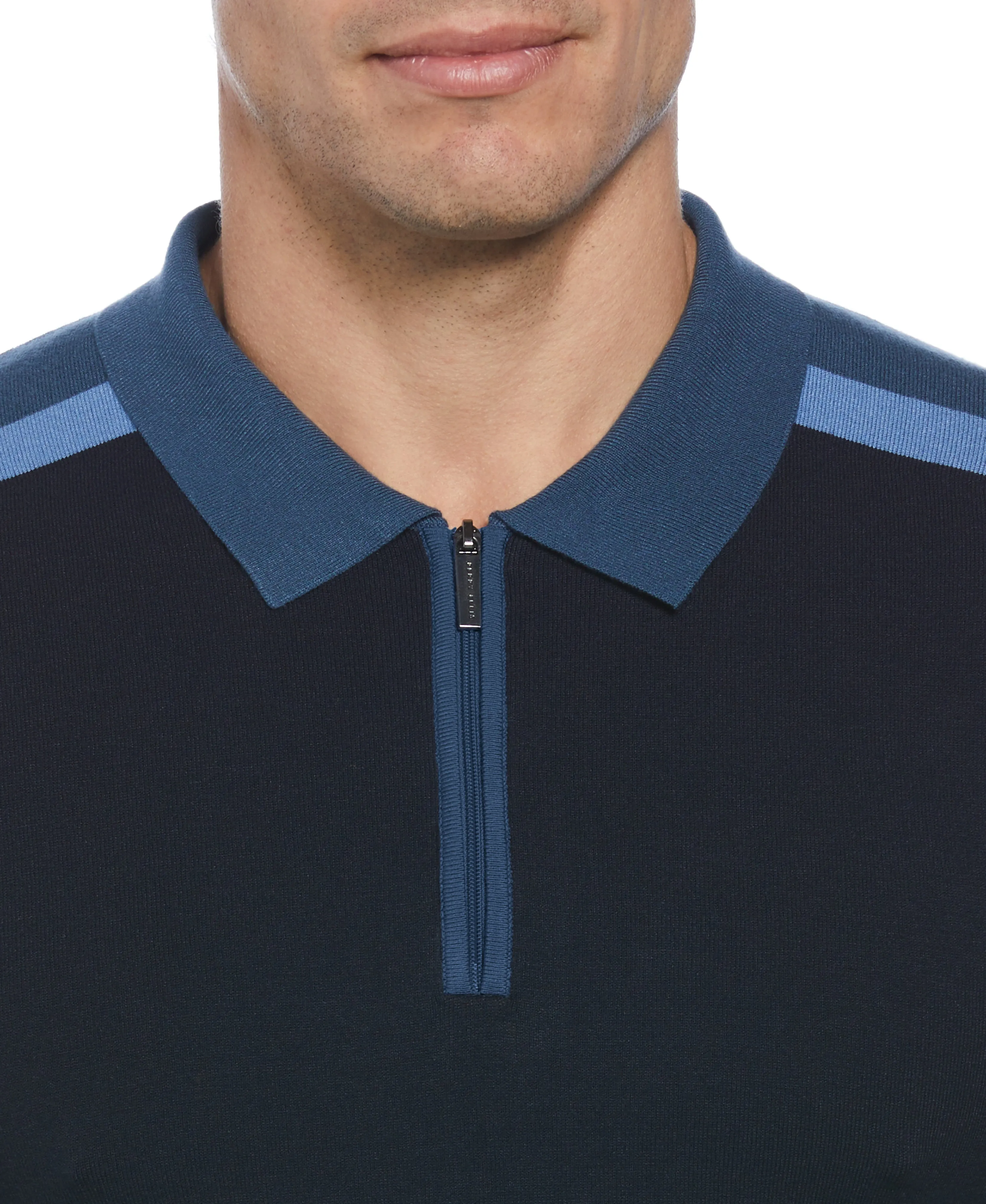 Tech Knit Color Block Polo sold by Perry Ellis product image thumbnail 3