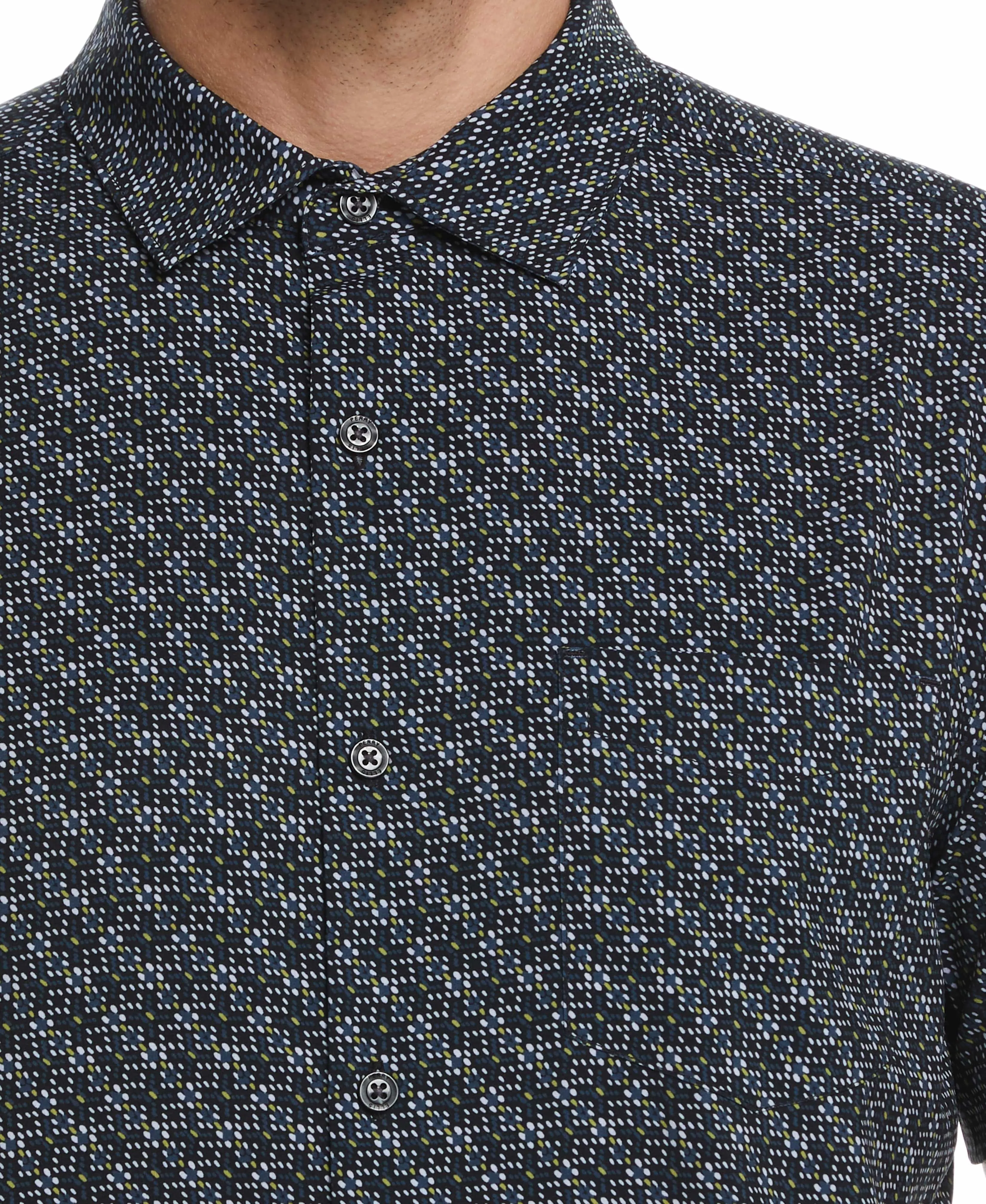 Total Stretch Micro Motif Print Shirt sold by Perry Ellis product image thumbnail 3