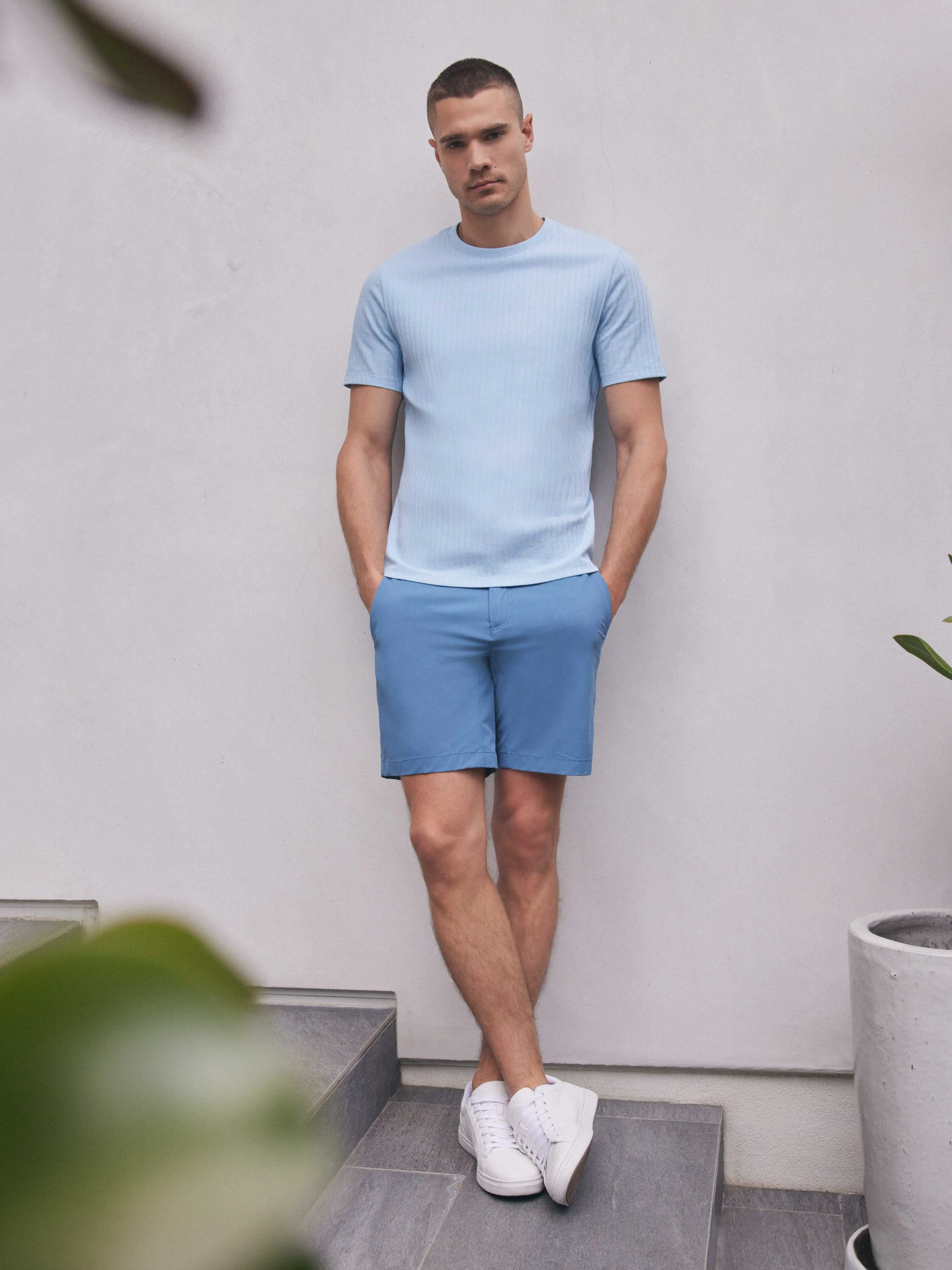 Rib Knit Crew Neck Tee sold by Perry Ellis product image thumbnail 4