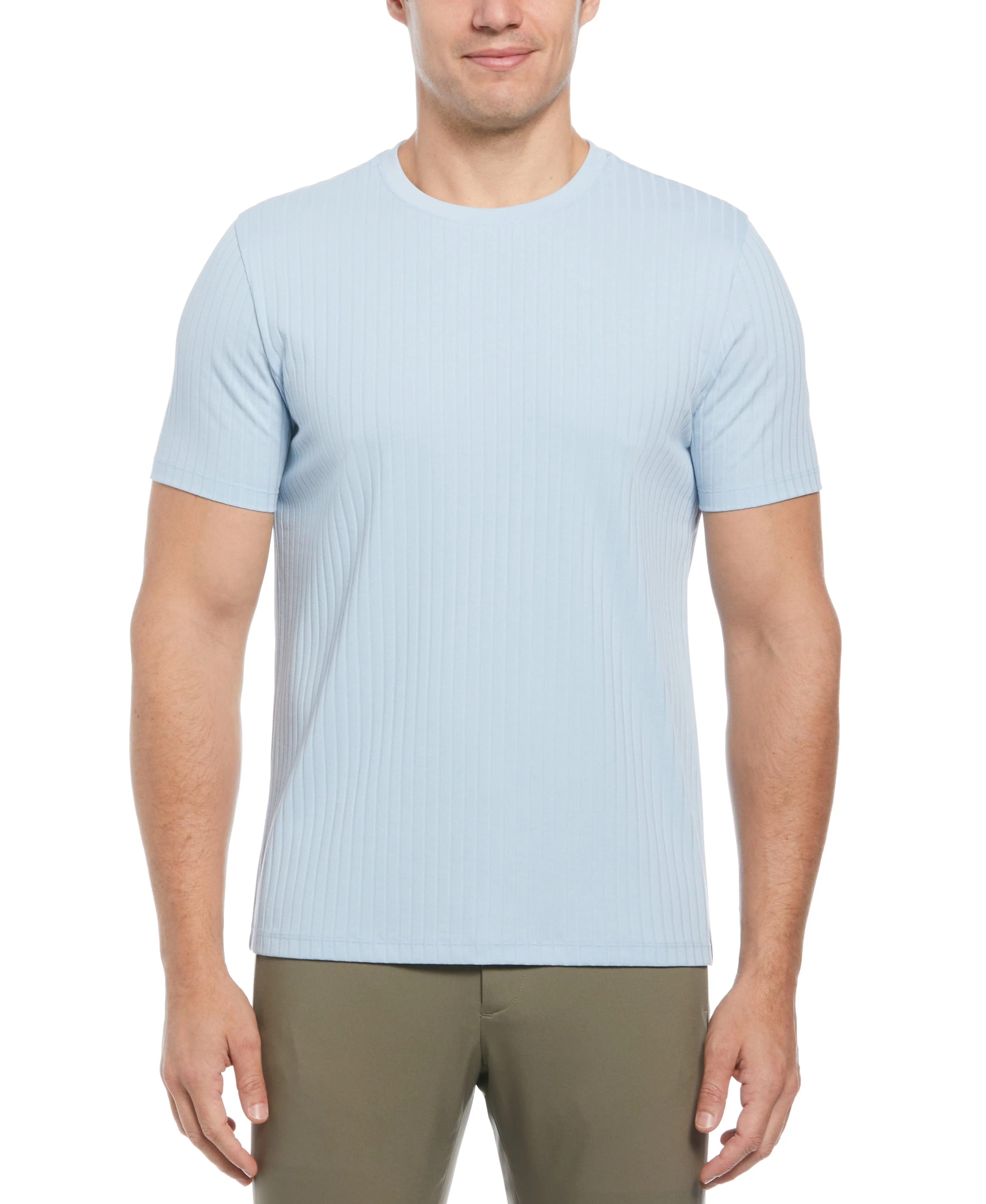 Rib Knit Crew Neck Tee sold by Perry Ellis