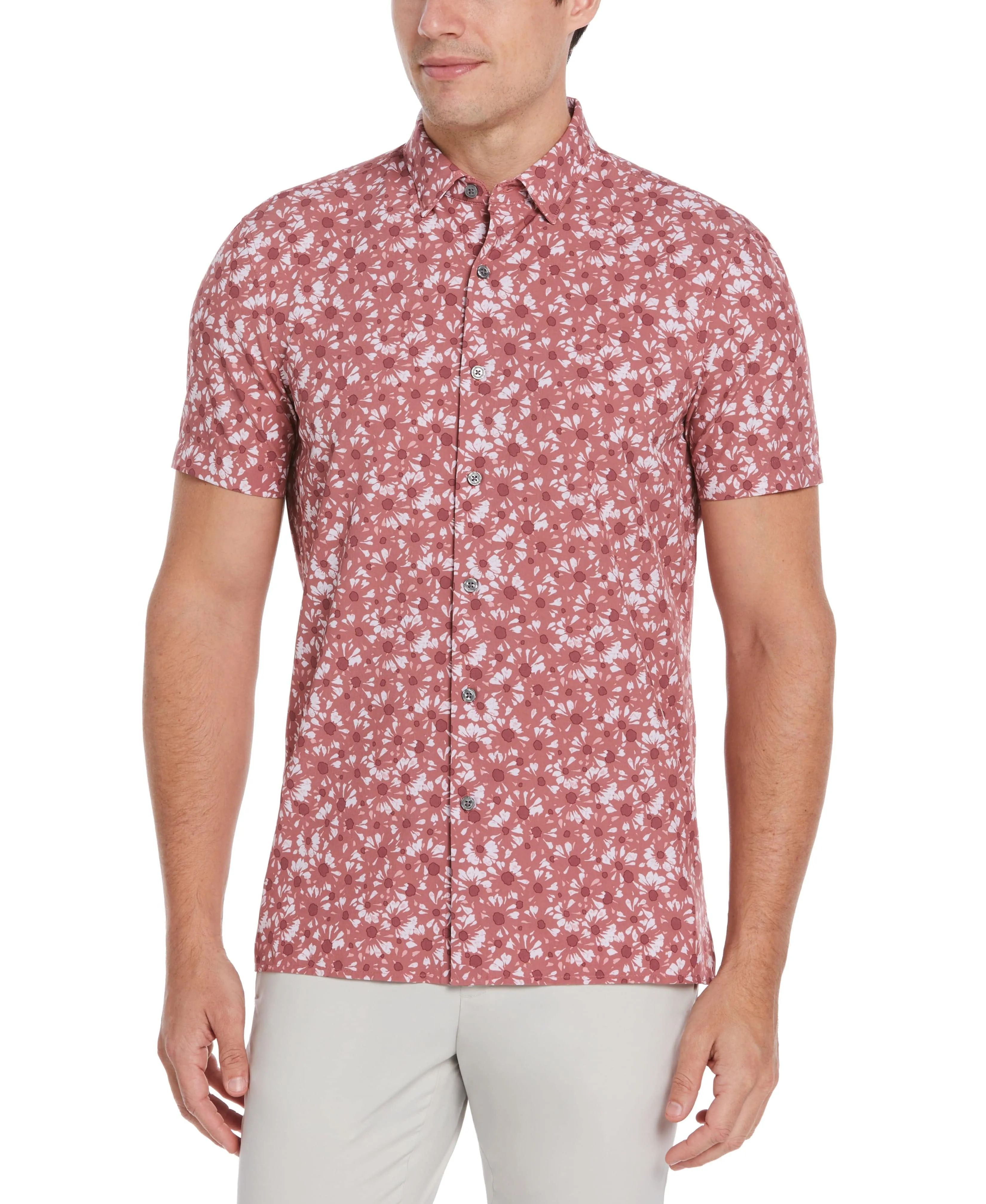 Total Stretch Slim Fit Ditsy Floral Shirt sold by Perry Ellis