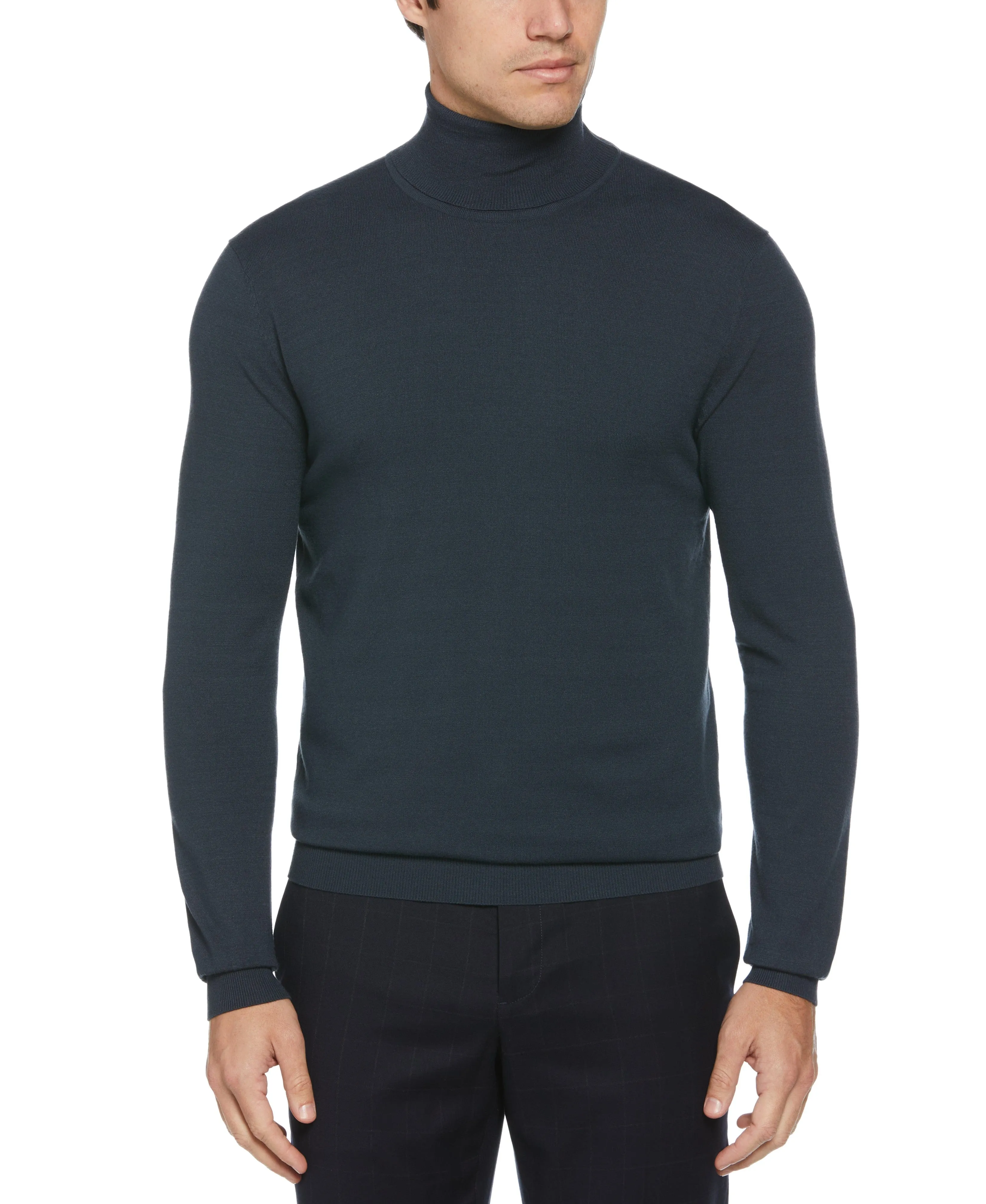 Solid Tech Knit Turtleneck Sweater sold by Perry Ellis