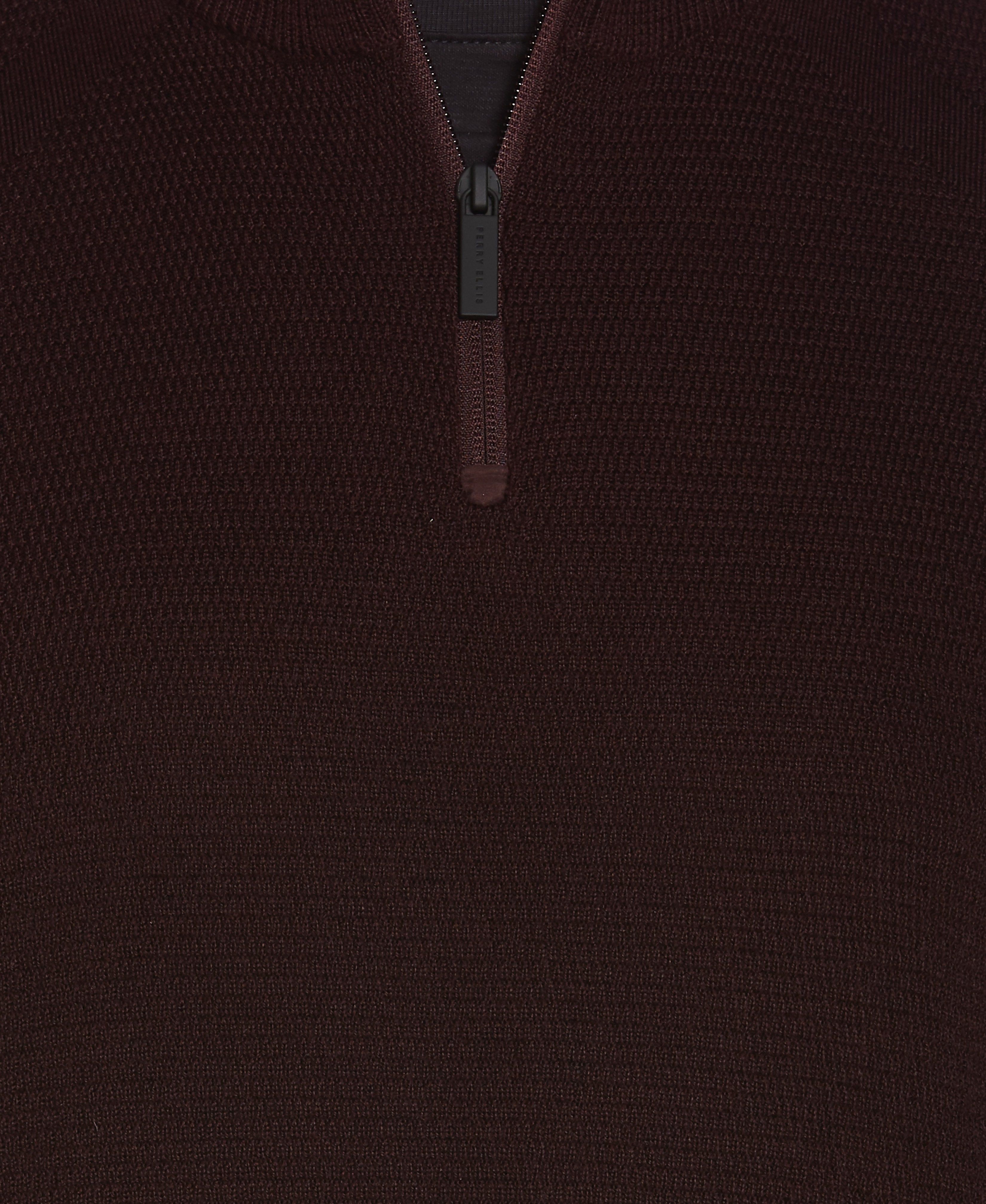 Textured Merino Wool Blend Quarter Zip Sweater sold by Perry Ellis product image thumbnail 3
