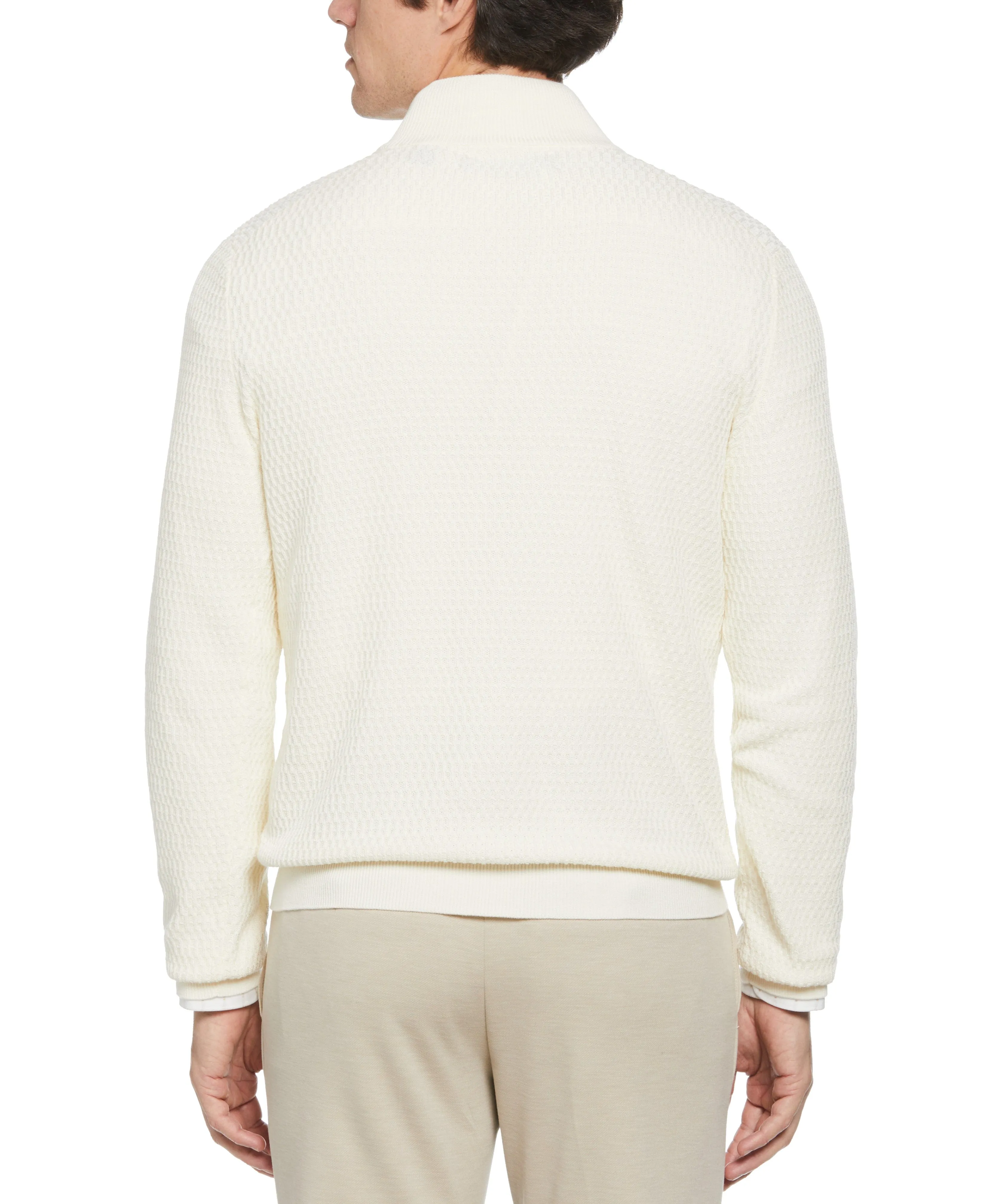 Ribbed Mock Neck Quarter Zip Sweater sold by Perry Ellis product image thumbnail 2