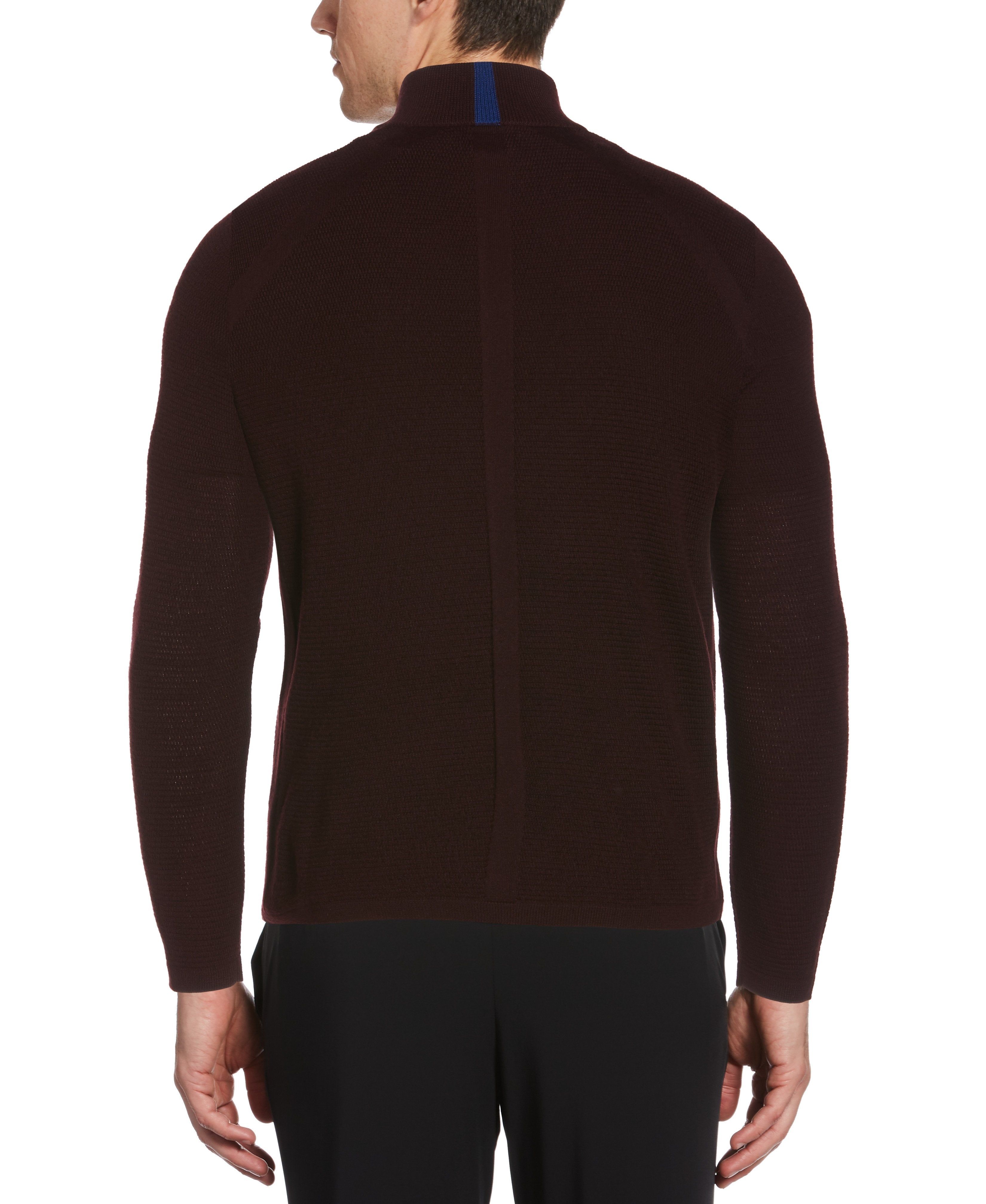 Textured Merino Wool Blend Quarter Zip Sweater sold by Perry Ellis product image thumbnail 2