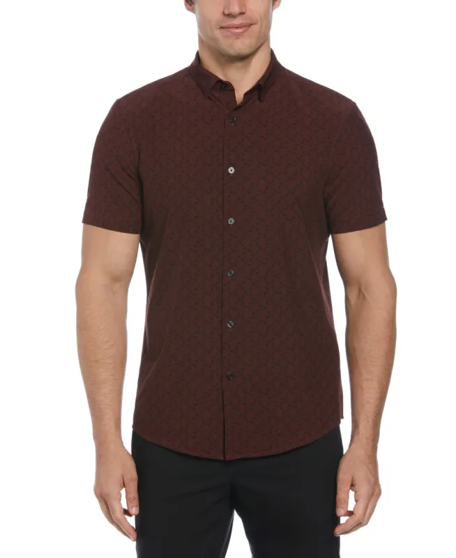 Total Stretch Diagonal Flower Print Shirt sold by Perry Ellis