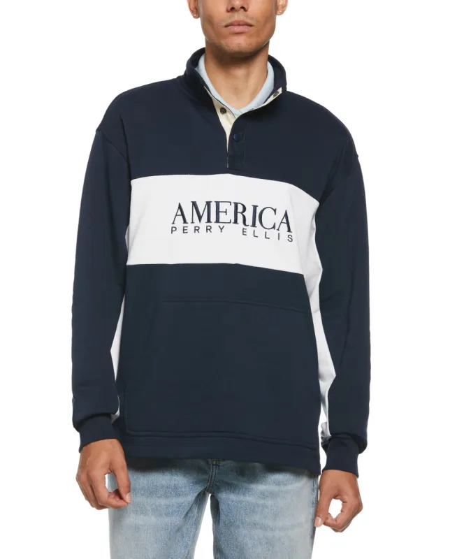 Mock Neck Fleece Pullover sold by Perry Ellis