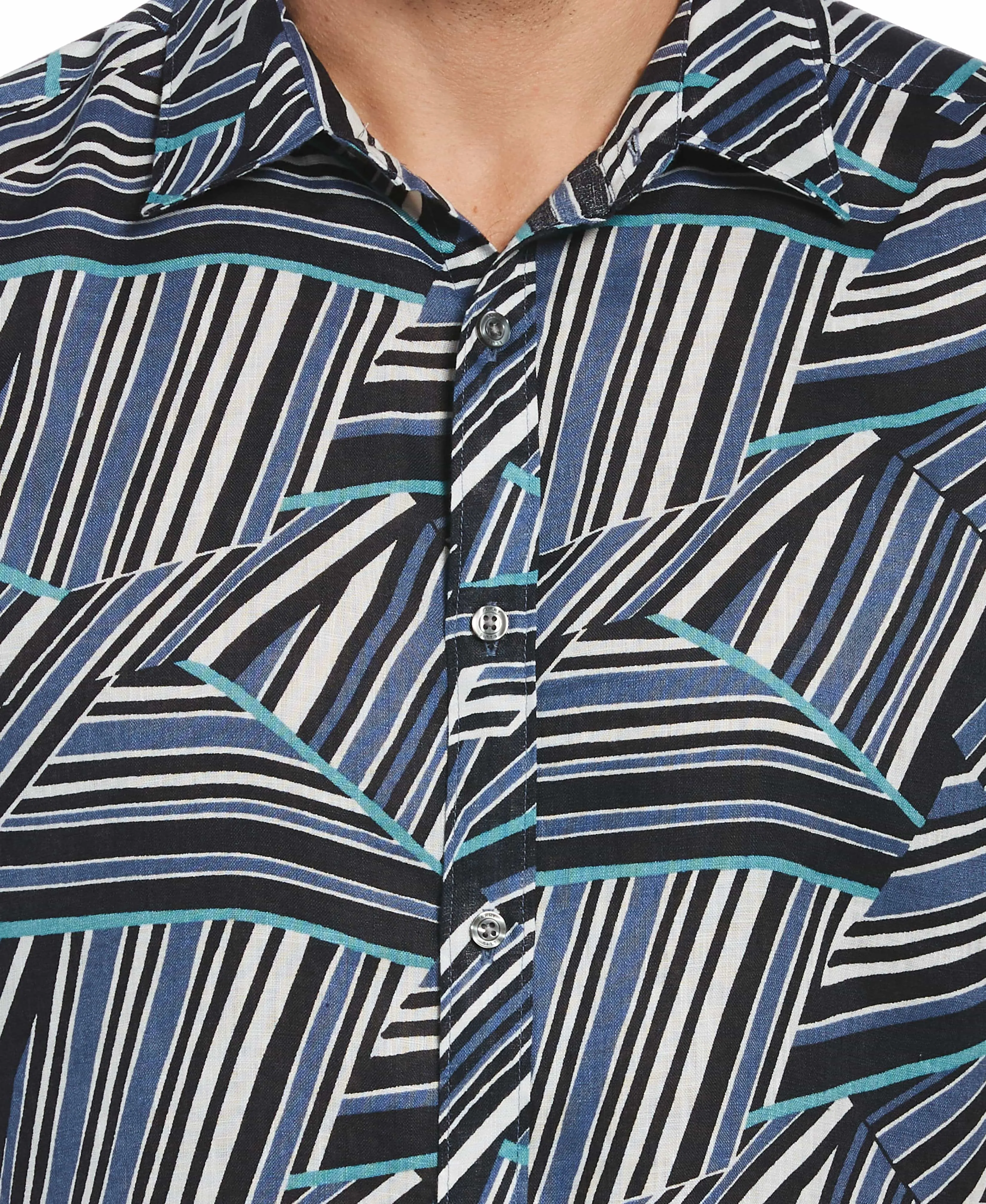 Untucked Linen Blend Abstract Print Shirt sold by Perry Ellis product image thumbnail 3