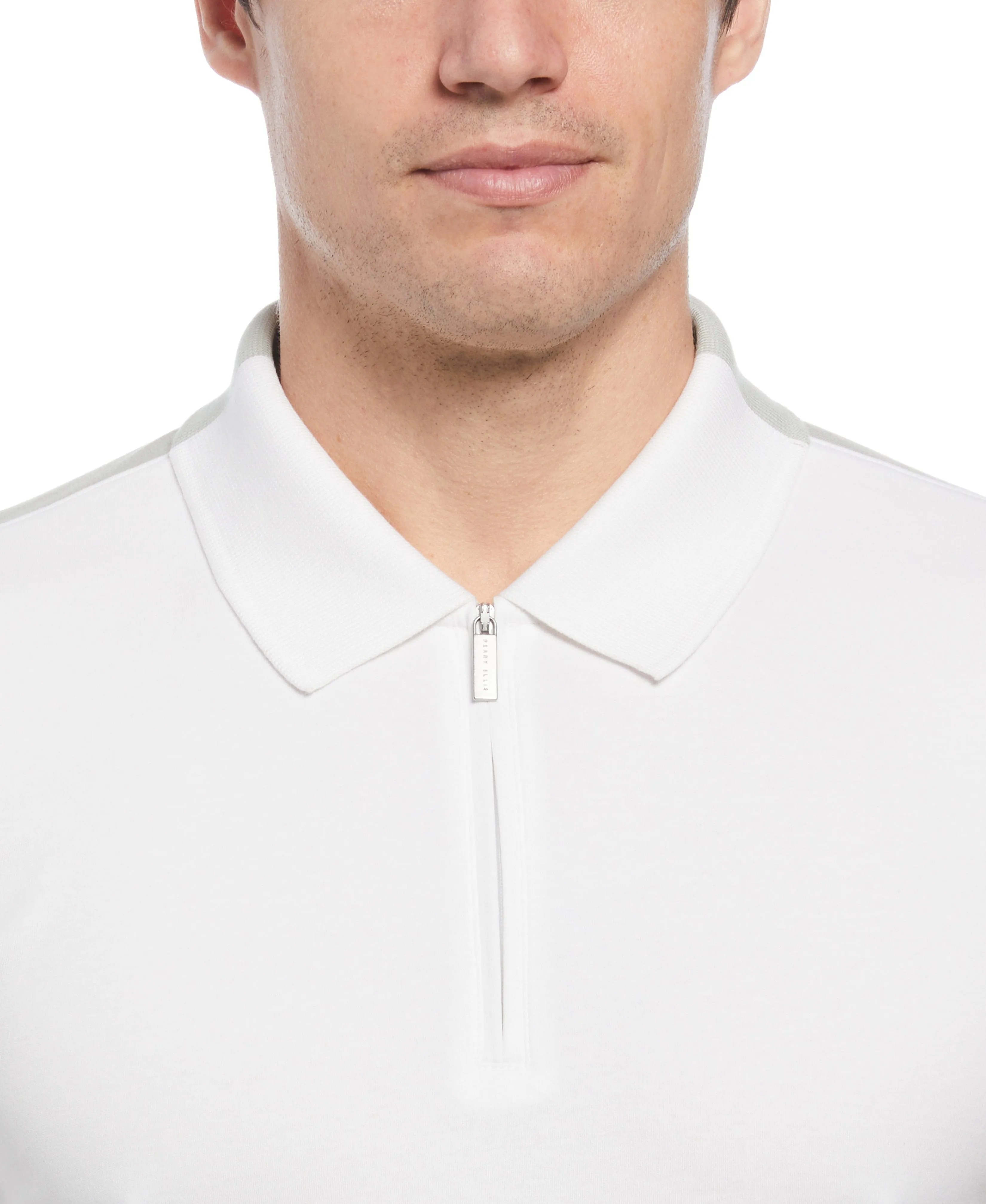 Split White Zip Polo sold by Perry Ellis product image thumbnail 3