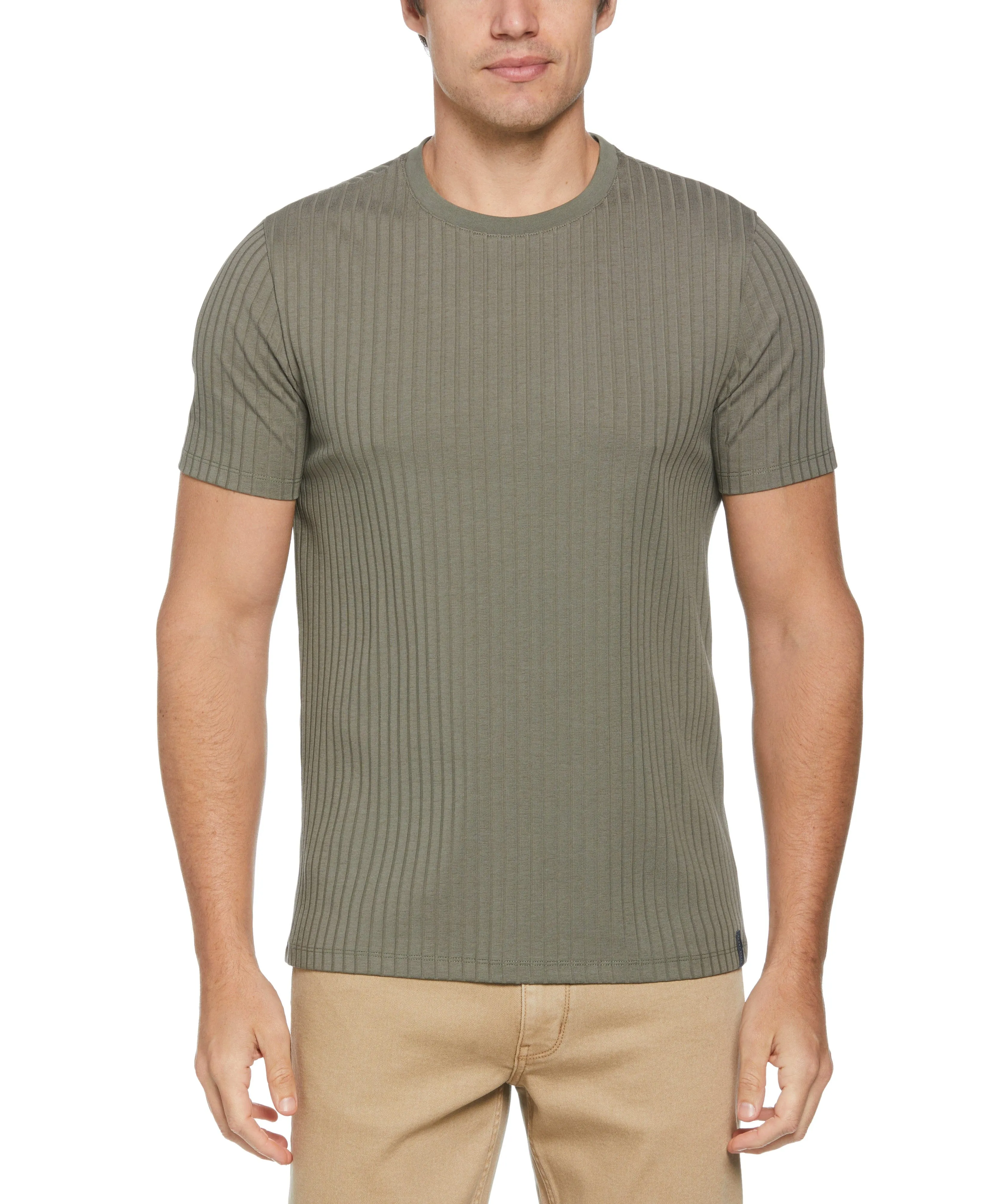 Ribbed Crew Neck Tee sold by Perry Ellis