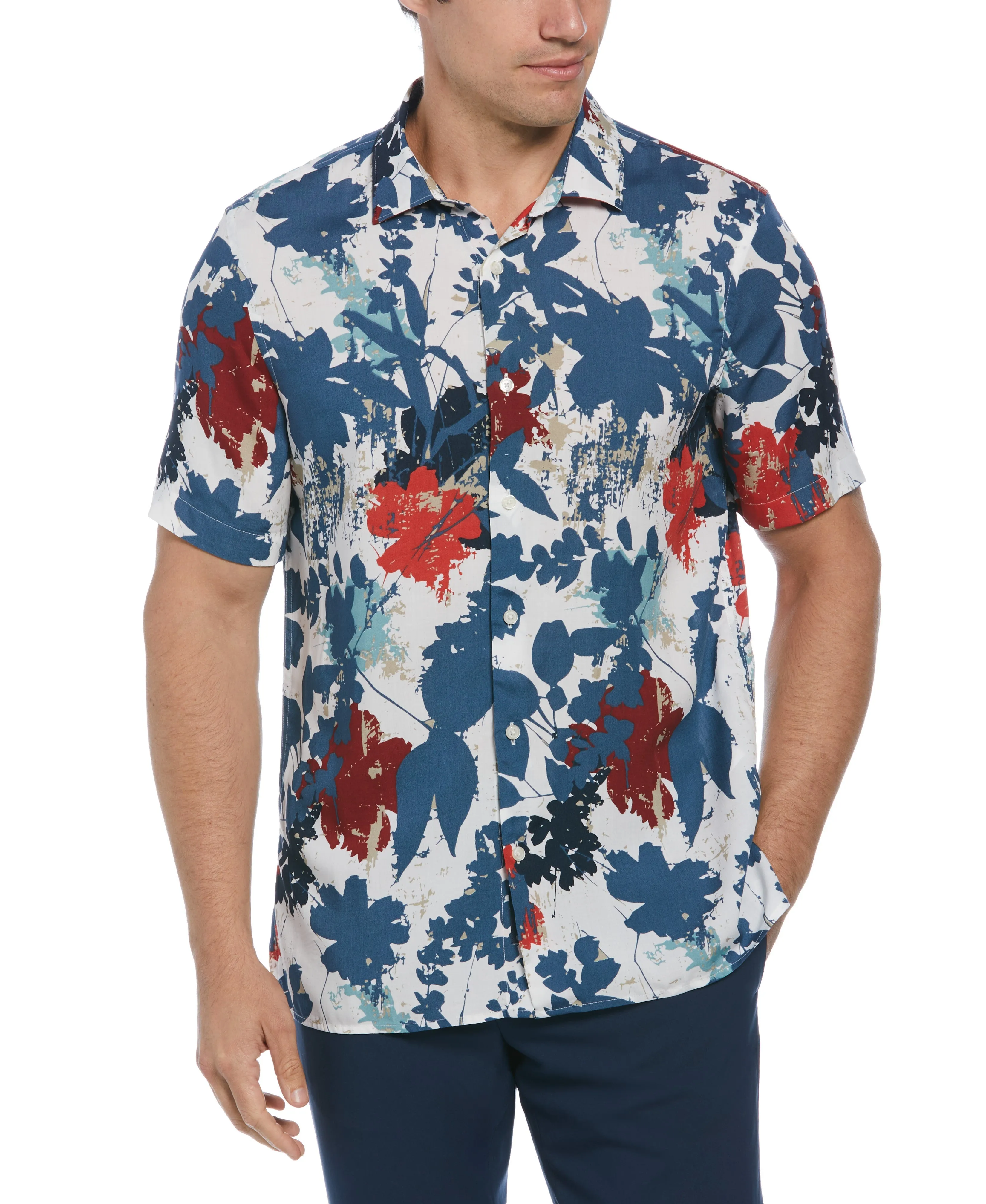 Floral Leaf Print Shirt sold by Perry Ellis