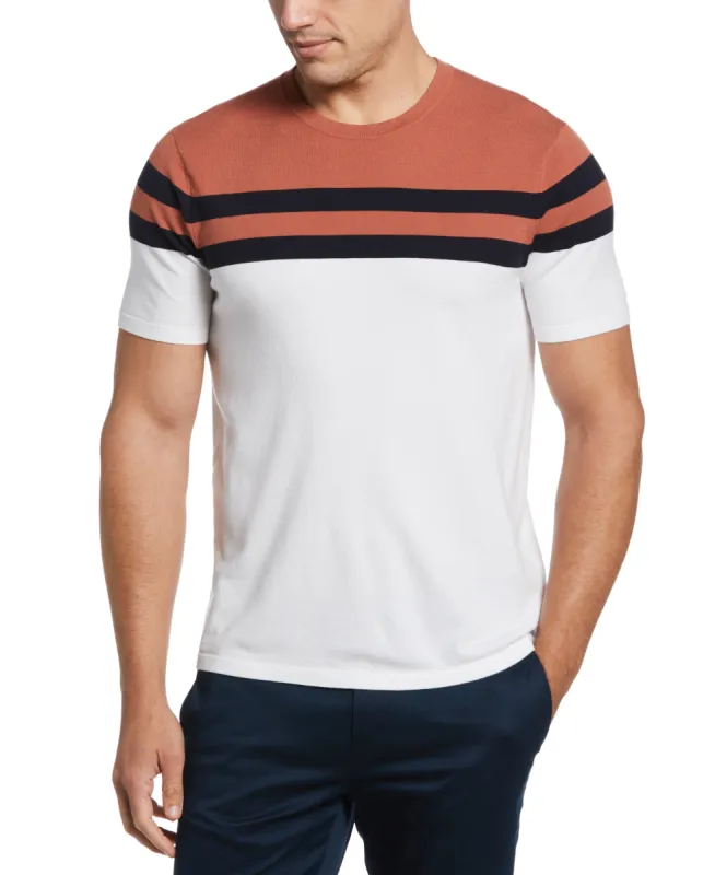 Tech Knit Chest Stripe Tee sold by Perry Ellis