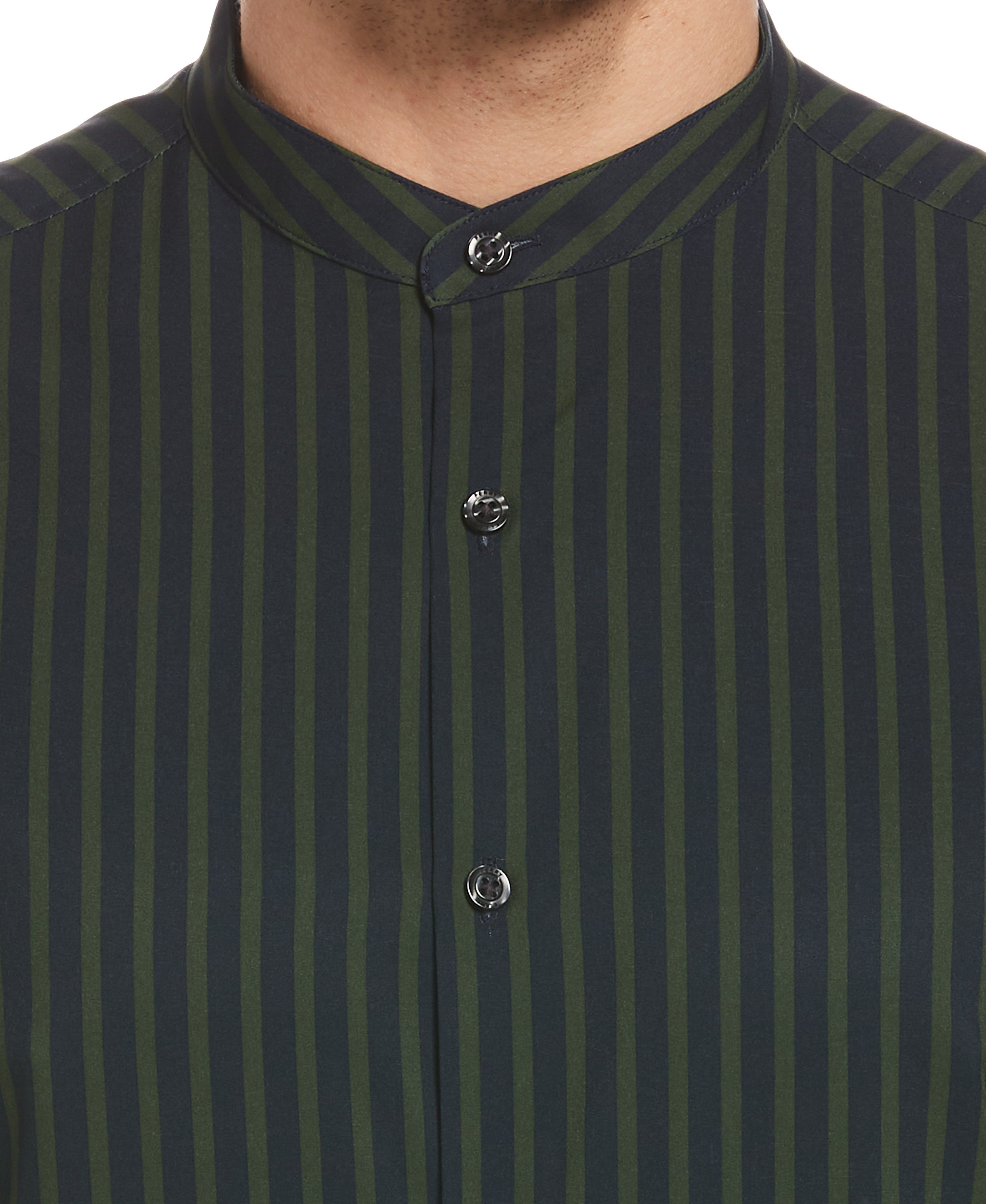 Striped Banded Collar Stretch Shirt sold by Perry Ellis product image thumbnail 3