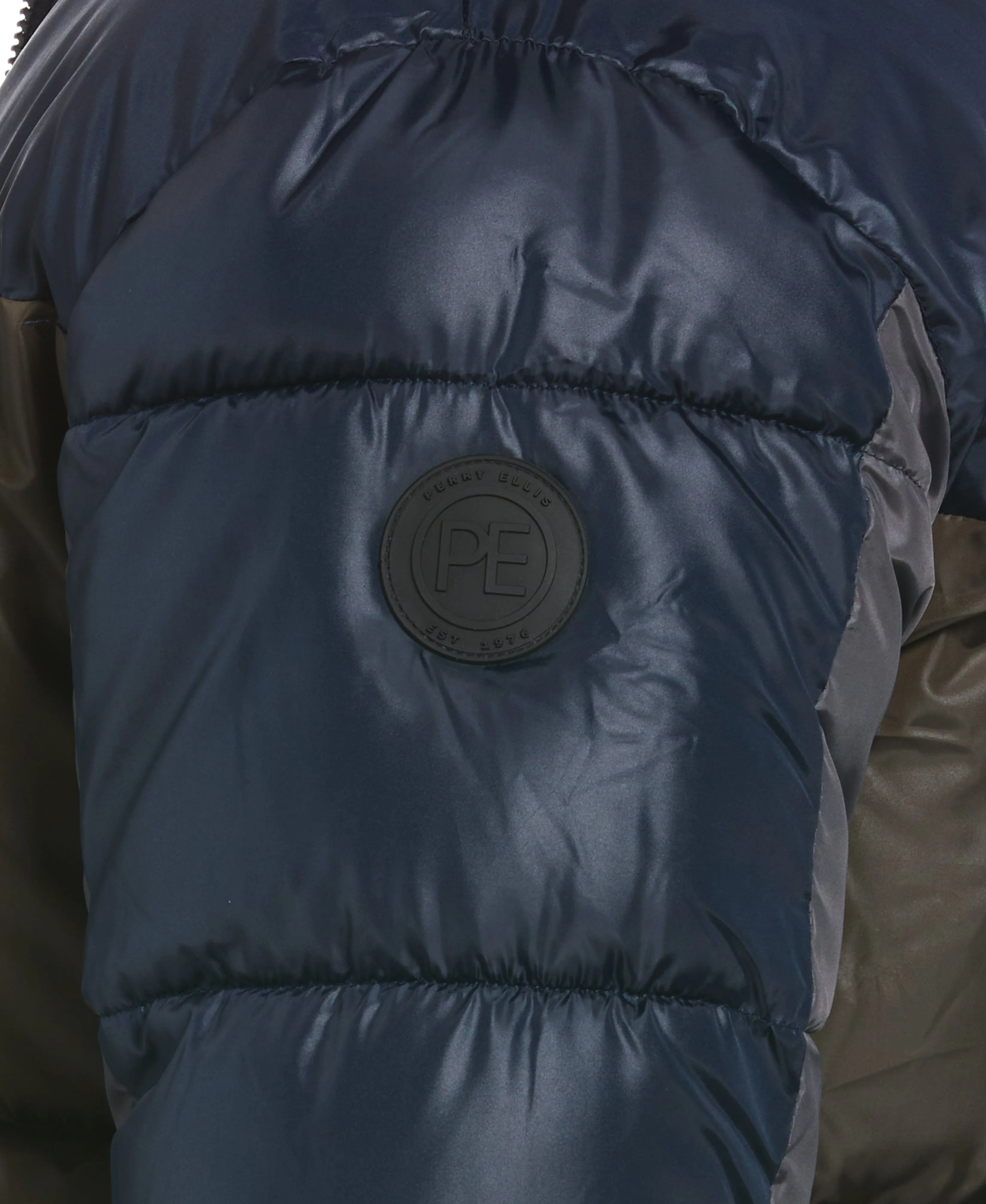 Colorblock Hooded Puffer Jacket sold by Perry Ellis product image thumbnail 4