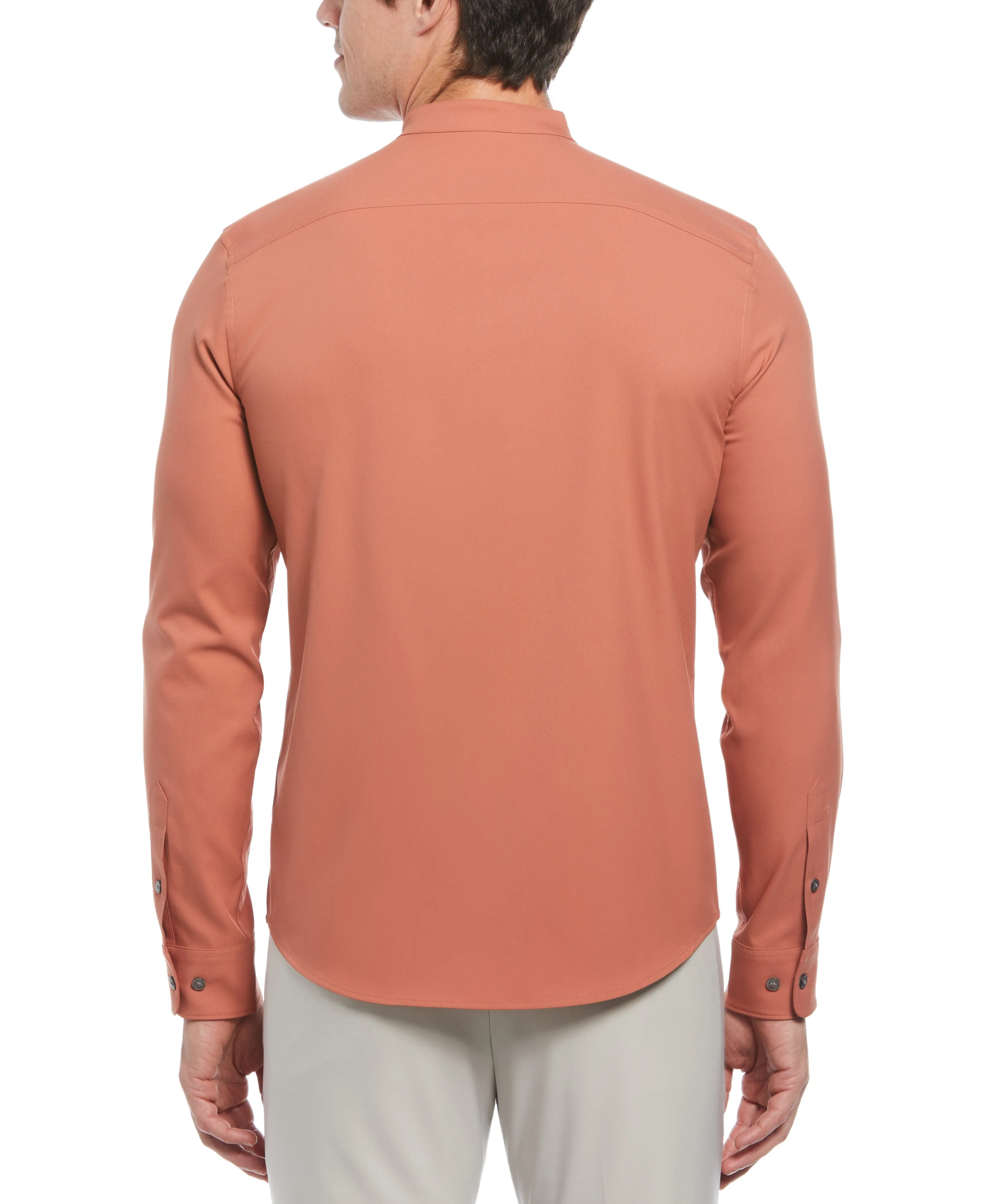 Untucked Total Stretch Slim Fit Banded Collar Shirt sold by Perry Ellis product image thumbnail 2