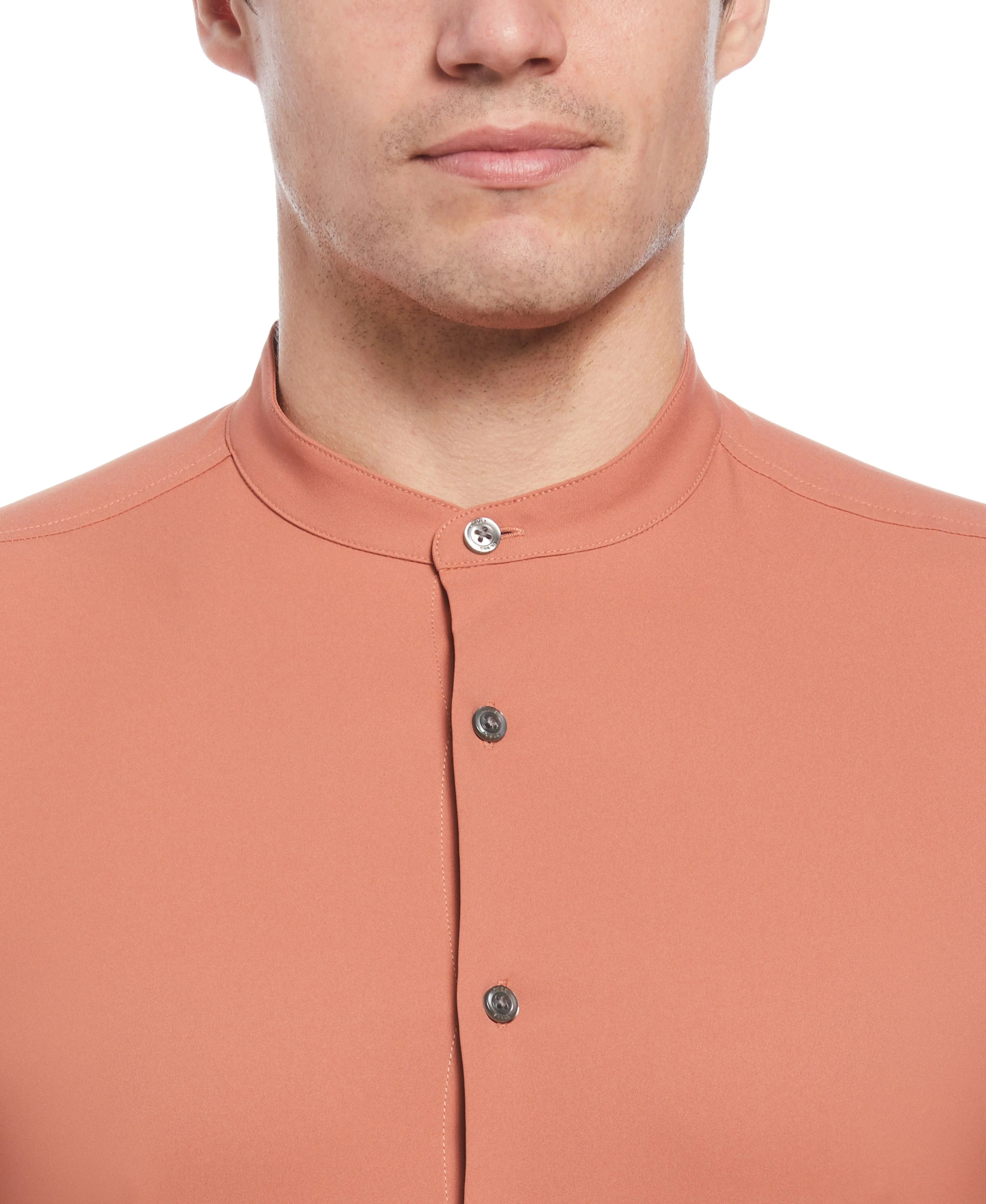 Untucked Total Stretch Slim Fit Banded Collar Shirt sold by Perry Ellis product image thumbnail 3