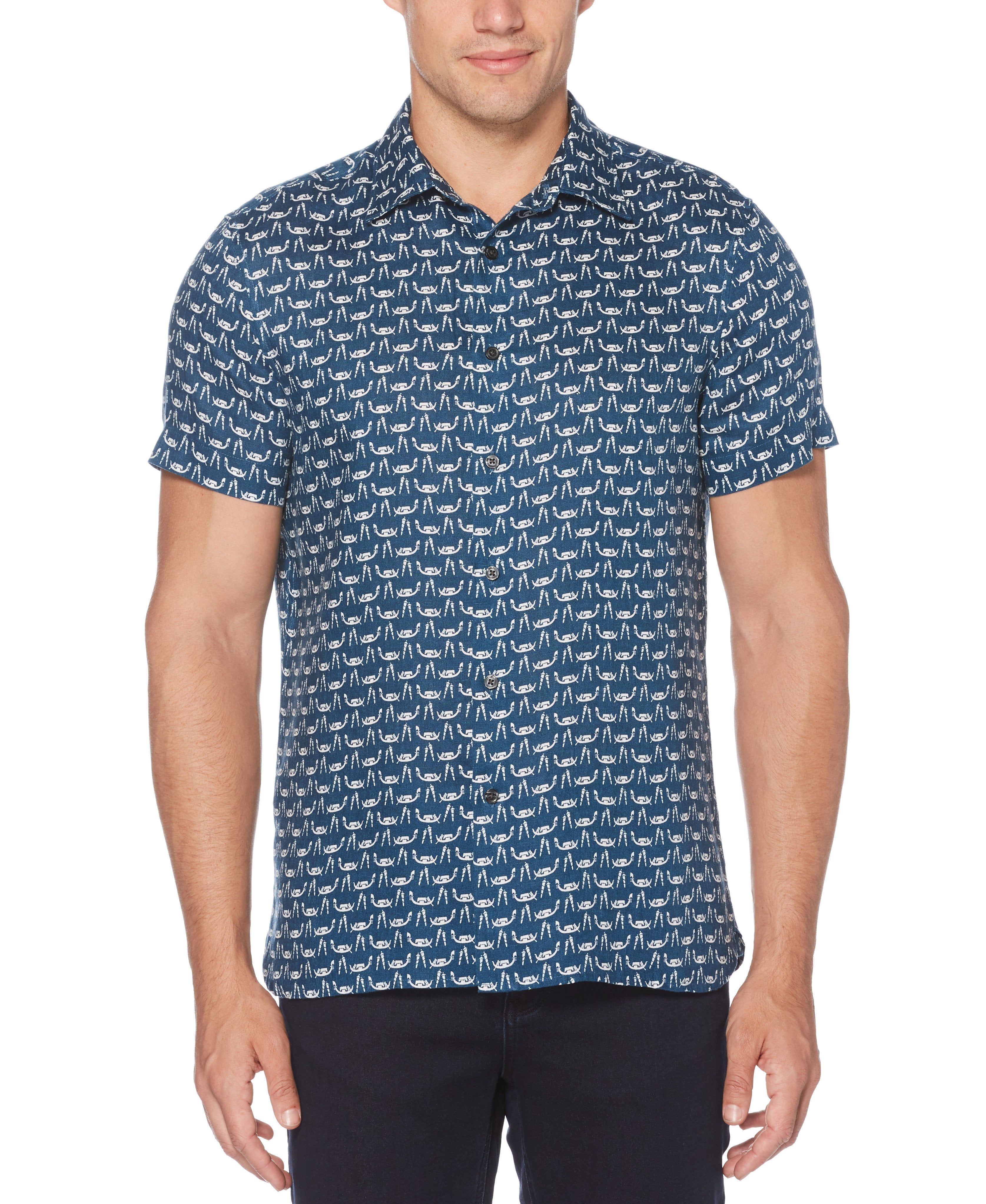 Linen Print Shirt sold by Perry Ellis