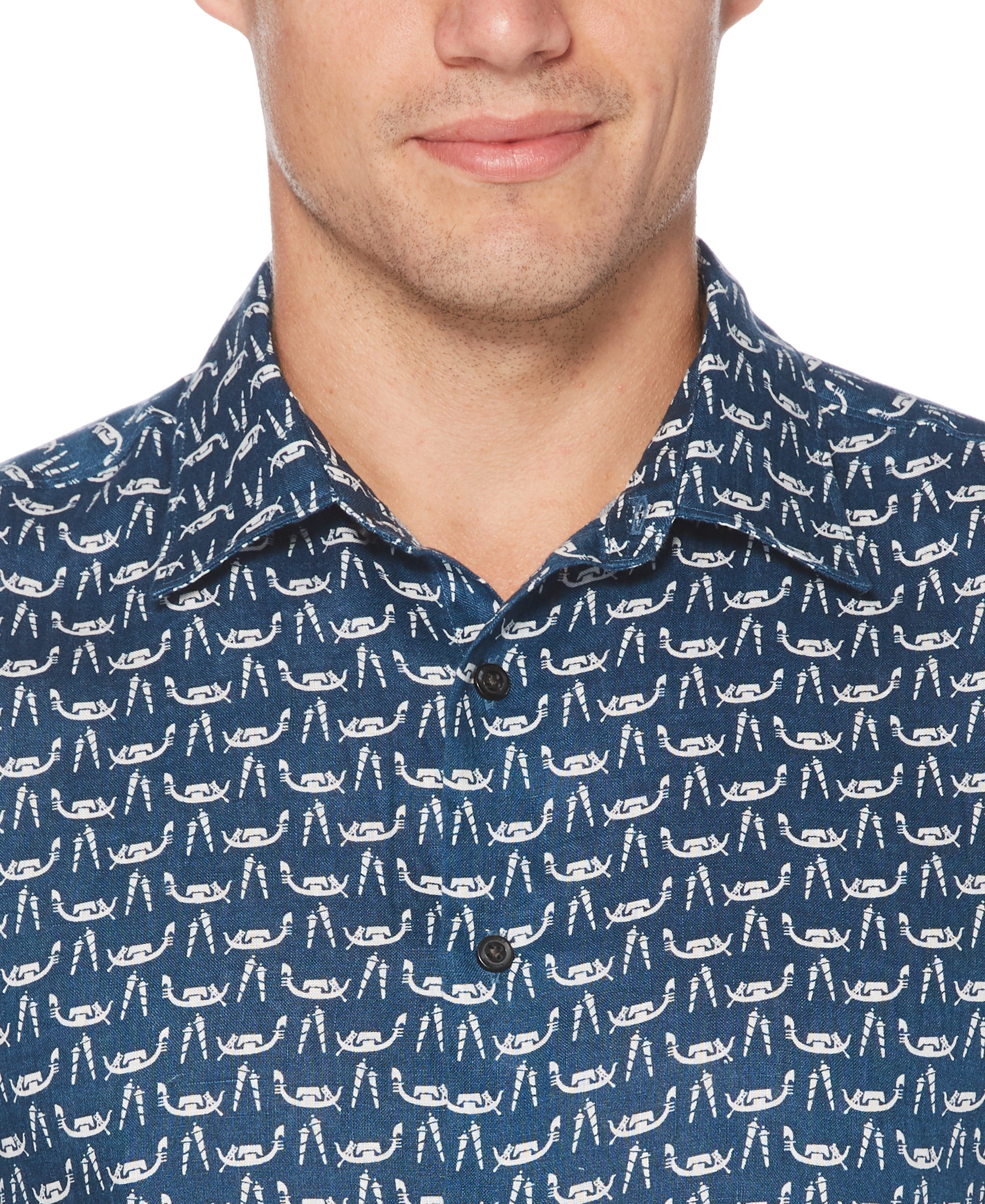 Linen Print Shirt sold by Perry Ellis product image thumbnail 4