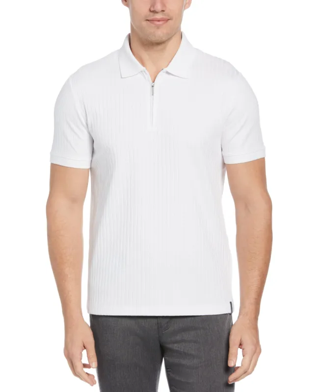 Ribbed Quarter Zip Polo sold by Perry Ellis