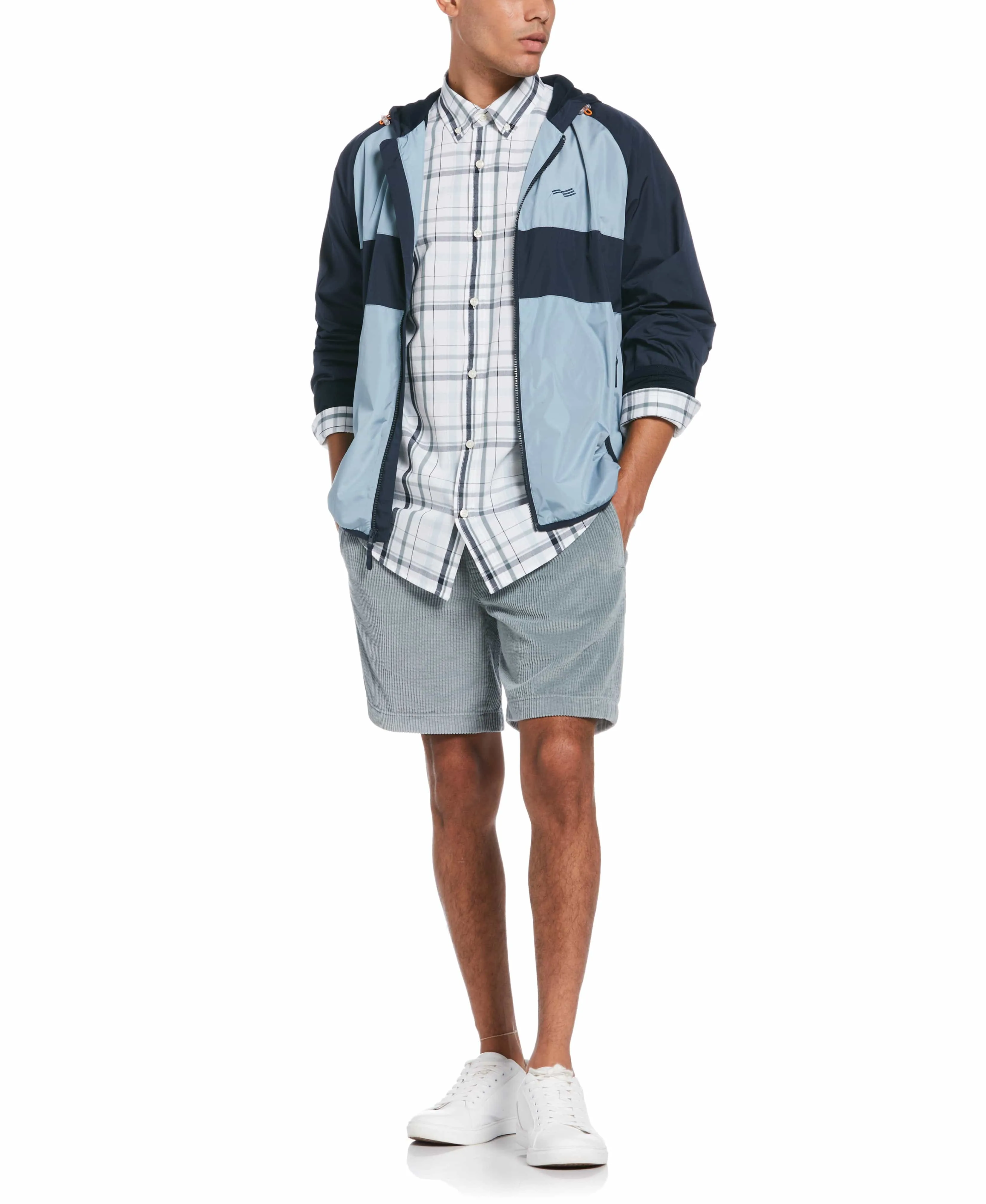 Colorblock Hooded Windbreaker sold by Perry Ellis product image thumbnail 3