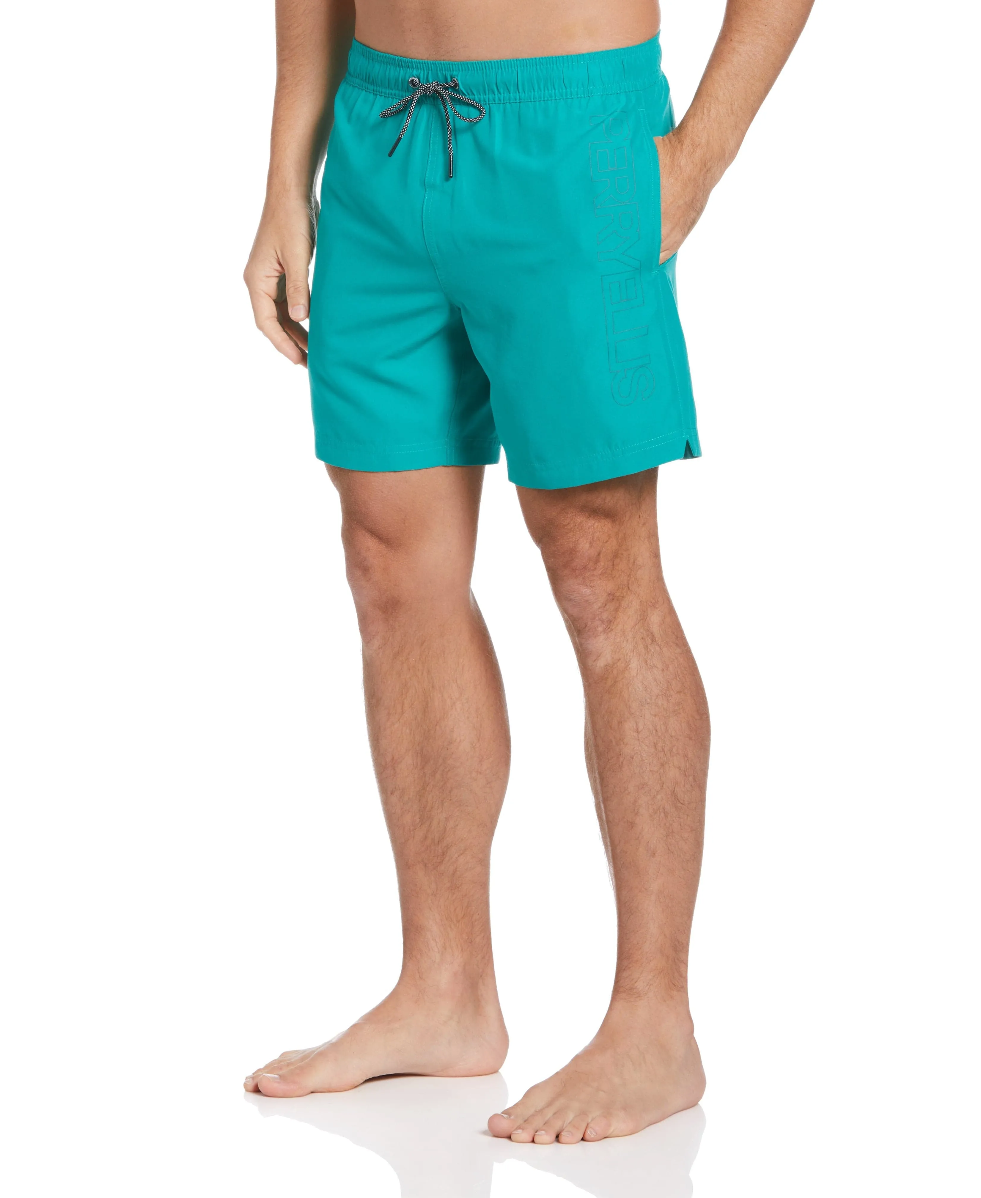 Logo Print Swim Short sold by Perry Ellis